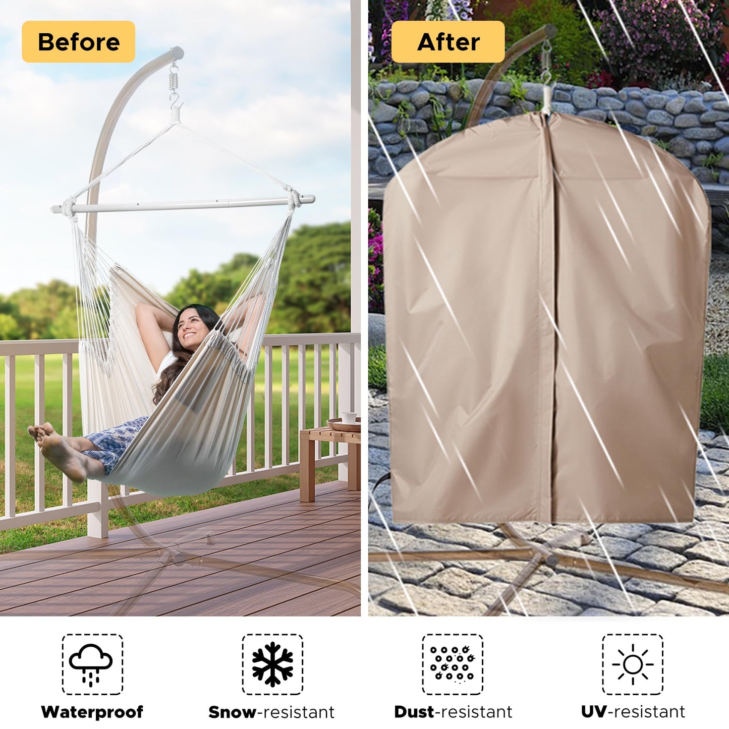 ADVOKAIR Hammock Chair Swing, Heavy-Duty Hanging Rope Swing Seat Supports 500 Lbs, Ideal for Outdoor Patio, Backyard, Porch, Deck & Indoor Bedroom Use