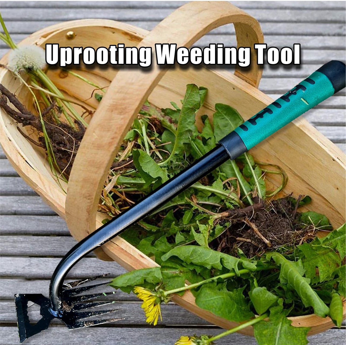 Weed Puller Tool-2Pcs Gardening Hand Weeder Tools, 2026 New Weeding Artifact Uprooting Weeding Tool, Manganese Steel Weed Removal TooL, 6 Teethes Dual Purpose Manual Weed Pulling Tool for Yard Gardenl