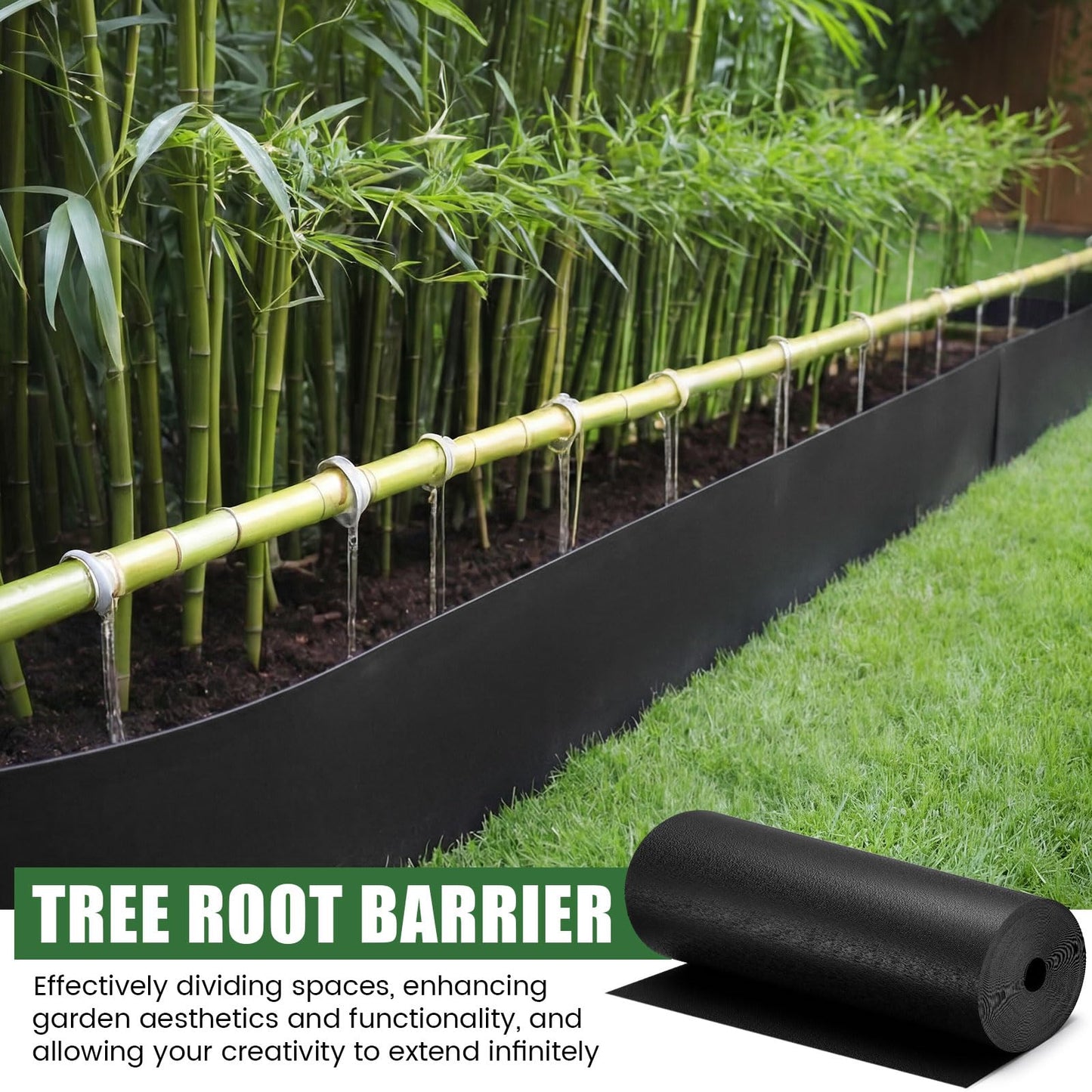 Briwooody 24 Inch X 98 ft Tree Root Barrier Plant Grass Weed Barrier Garden Edging for Landscape Edging Blocks