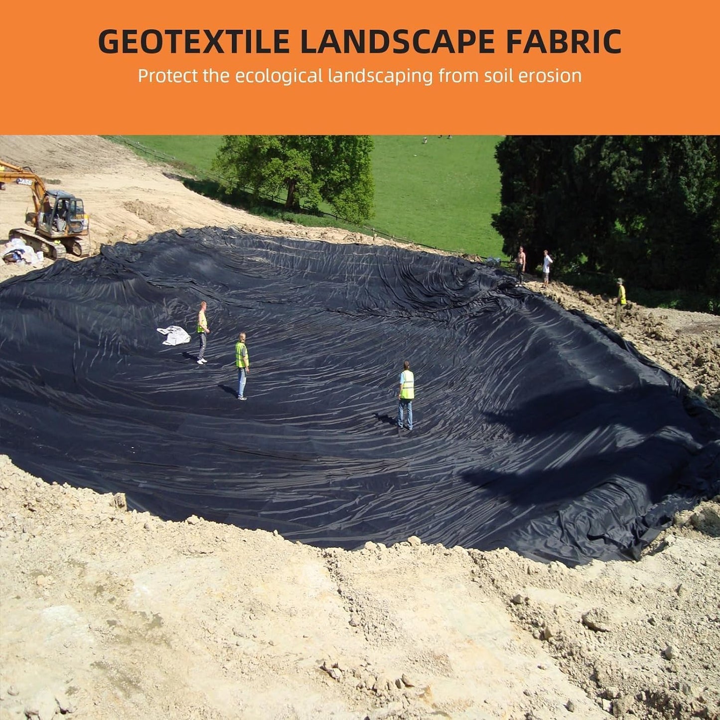 PioneerWorks Geotextile Landscape, 3ft x 300ft & 6oz Geotextile Fabric, PP Drainage 350N Tensile Strength & 440N Load Capacity, for Driveway & Road Stabilizationr, Erosion Control, French Drains