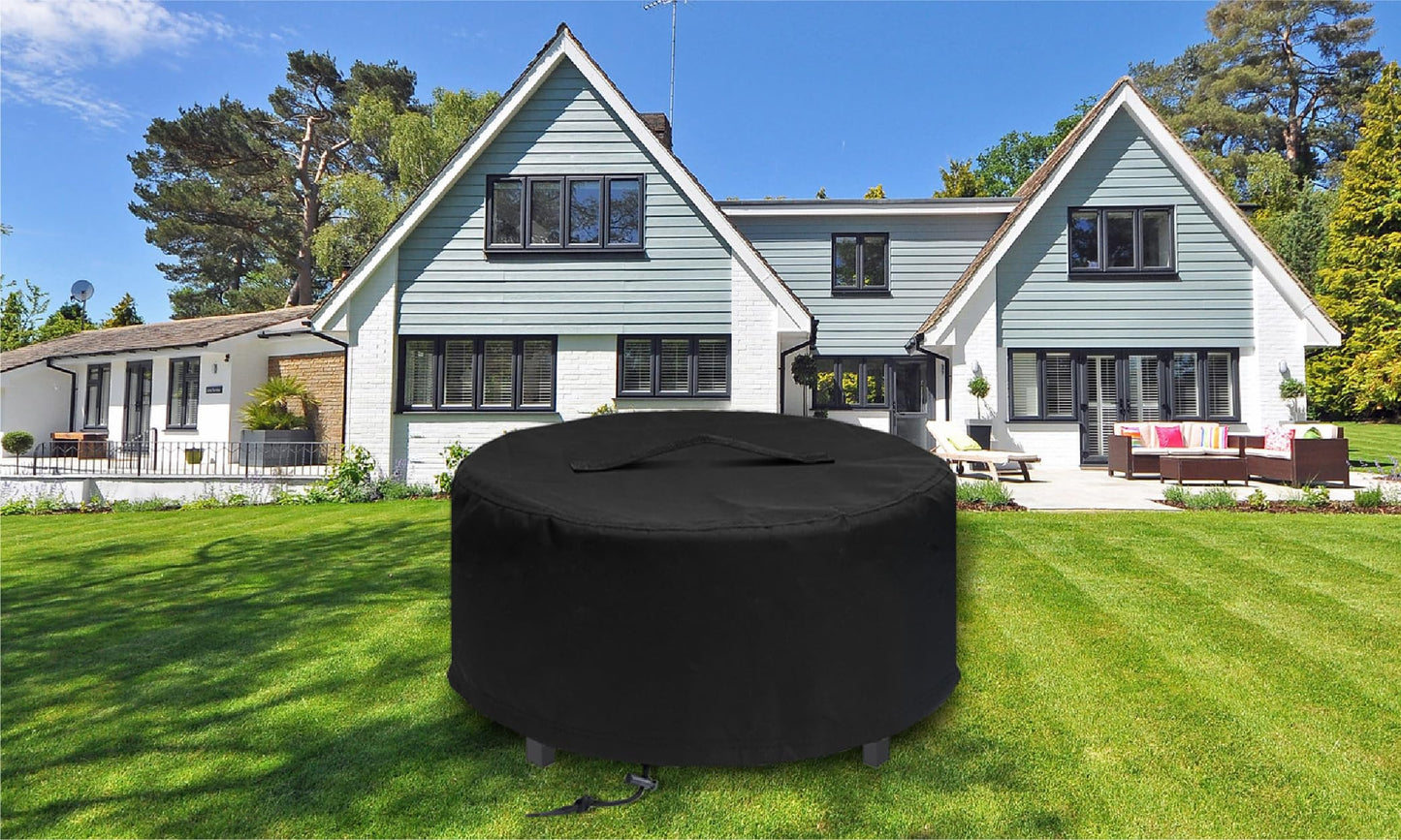 MAVINCHER Fire Pit Cover for Solo Stove - Surround Tabletop Shelter, Elevation for Ranger & Bonfire Fire Pits, Black, 44" D x 20" H