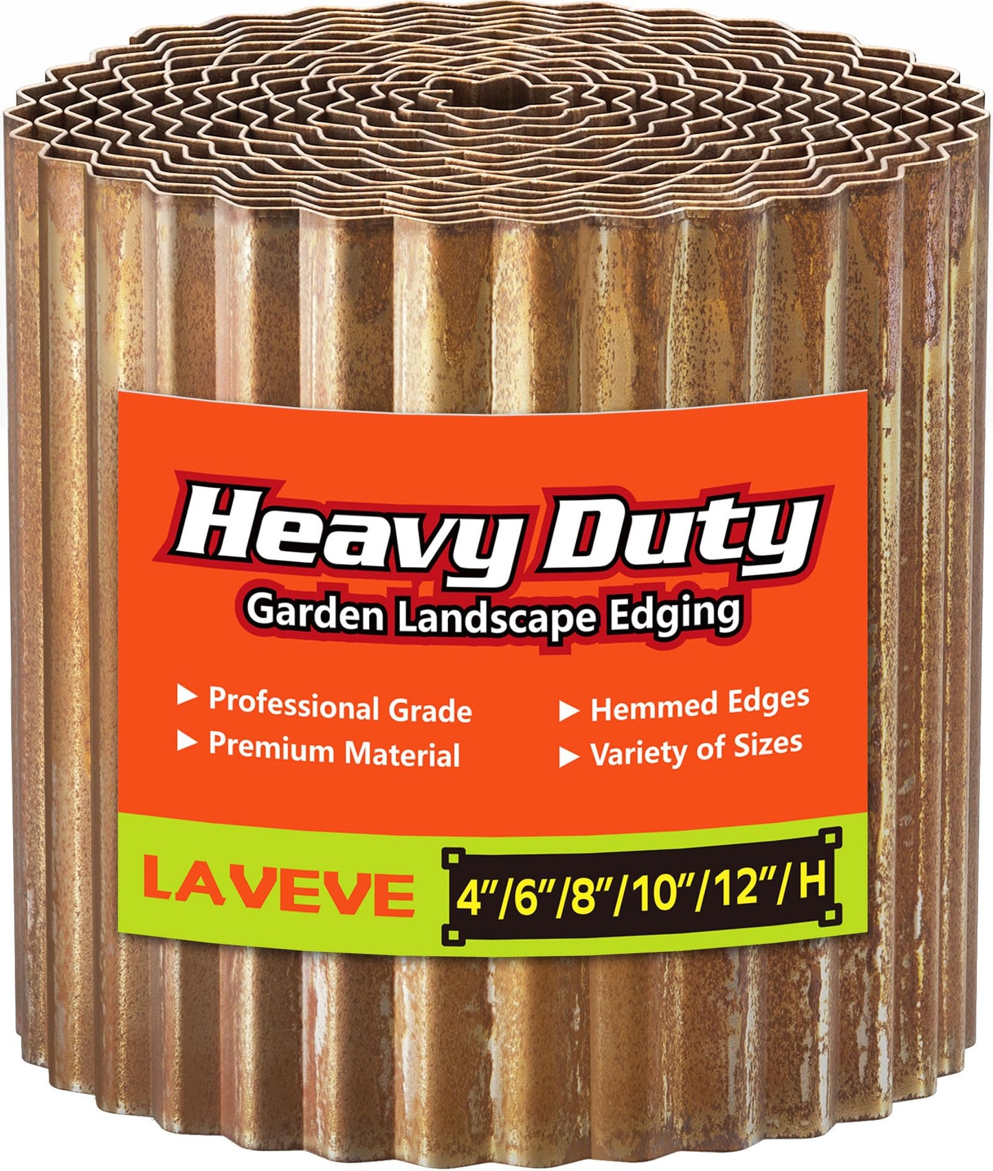 LAVEVE Corrugated Metal Garden Edging 12" x 20ft, Landscape Edging Border for Lawn, Flower Bed, Garden Fence, Paver Edging (Real Rusted)