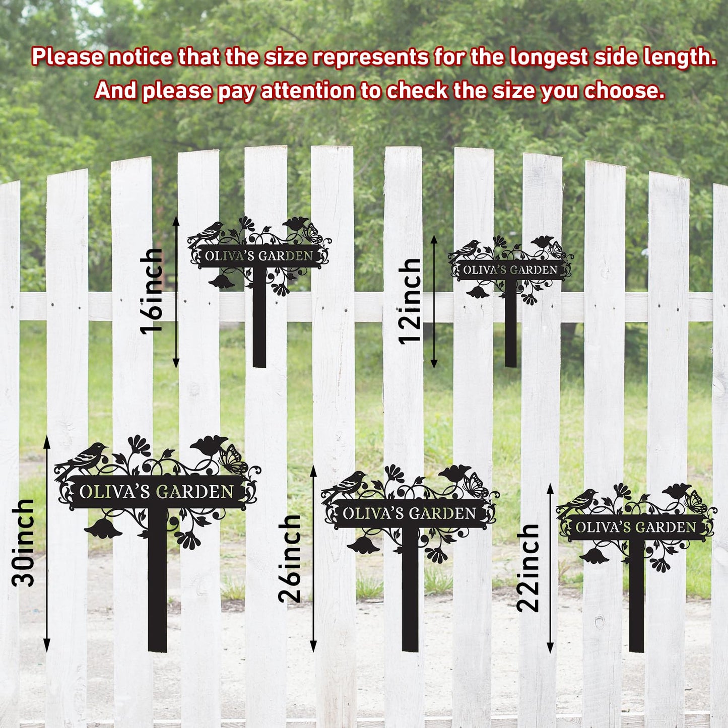 Metal Signs Customized | Personalized Garden Stake Metal Sign | Custom Metal Garden Sign | Personalized Garden Name Sign | Custom Sign Outdoor Metal | Gardening Decor Gifts for Gardeners
