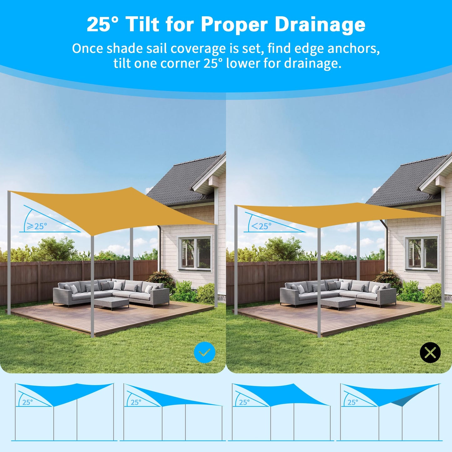 Miveda Shade Sail Poles, 12Ft Sun Shade Sail Poles with Spiral Drill Bit, 2.26" Diameter Heavy Duty Shade Sail Post with D-Clamp for Garden Yard Backyard, 2 Pack