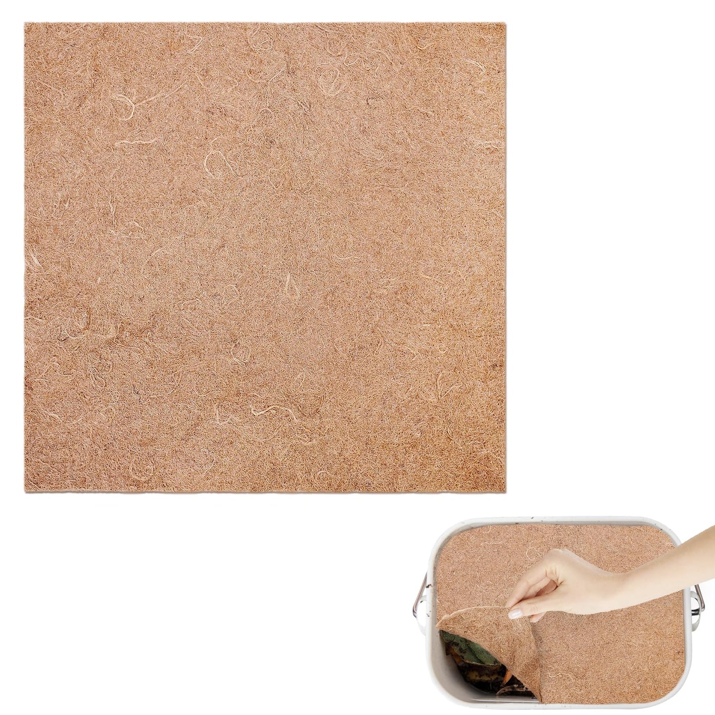U0U 2 x 2Ft Worm Bin Worm Blanket, Jute Fibre for Composting, Dark, Moist, Outdoor (1 Pack)