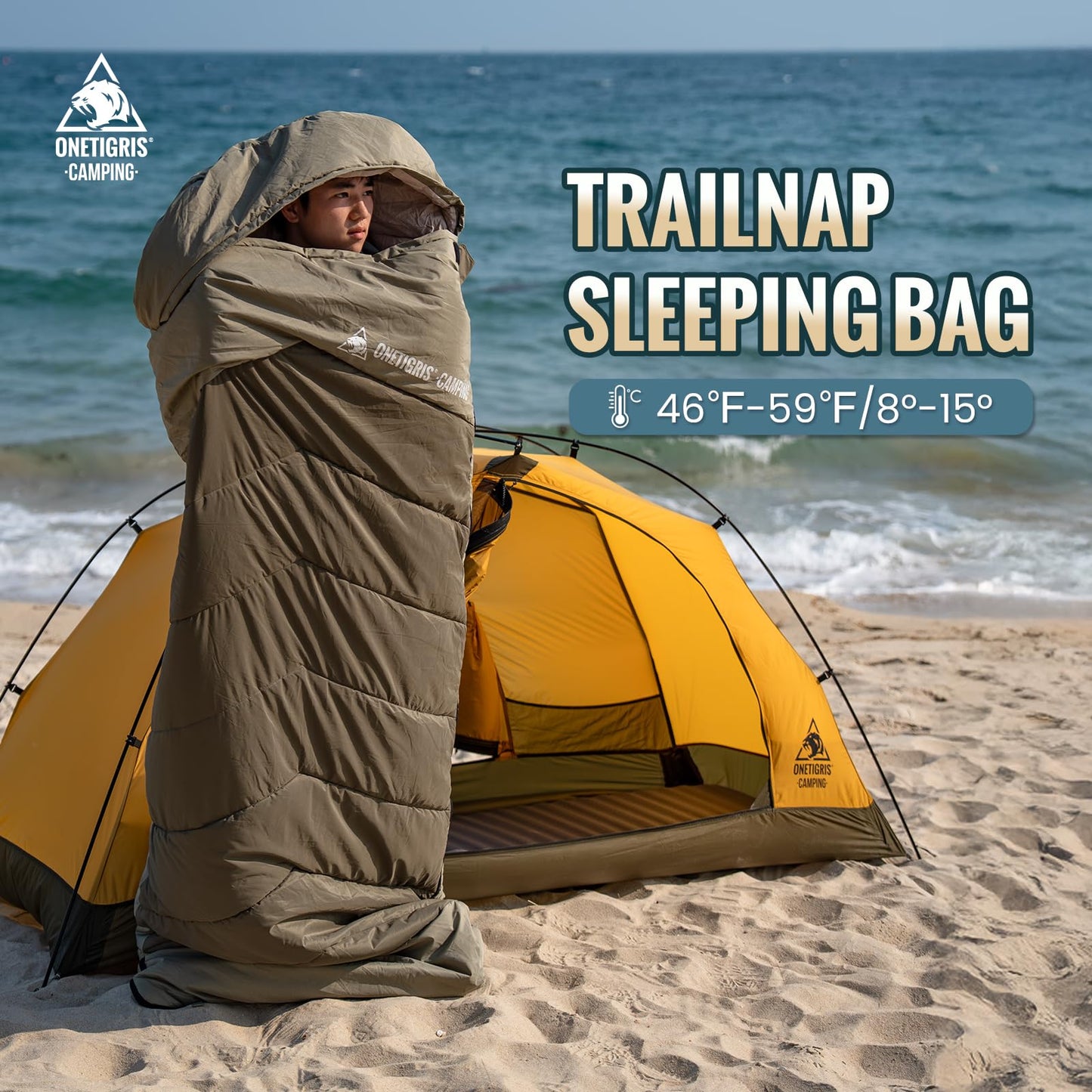 OneTigris Envelope 3 Season Sleeping Bag Extra-Wide Warm for Camping Backpacking Travel Outdoor Activities