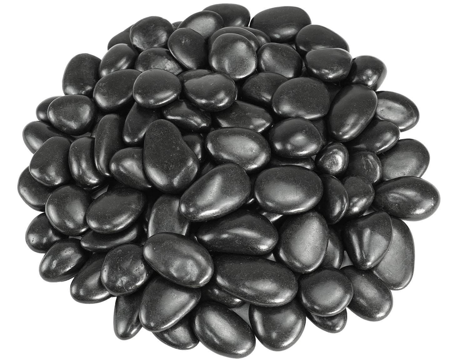 GreenVibe River Rocks for Landscaping, 40lbs Black Pebbles for Indoor Plants, 1-2 Inch Decorative Rocks for Planters, High Polished Stones for Vase Filler Fish Tank Garden