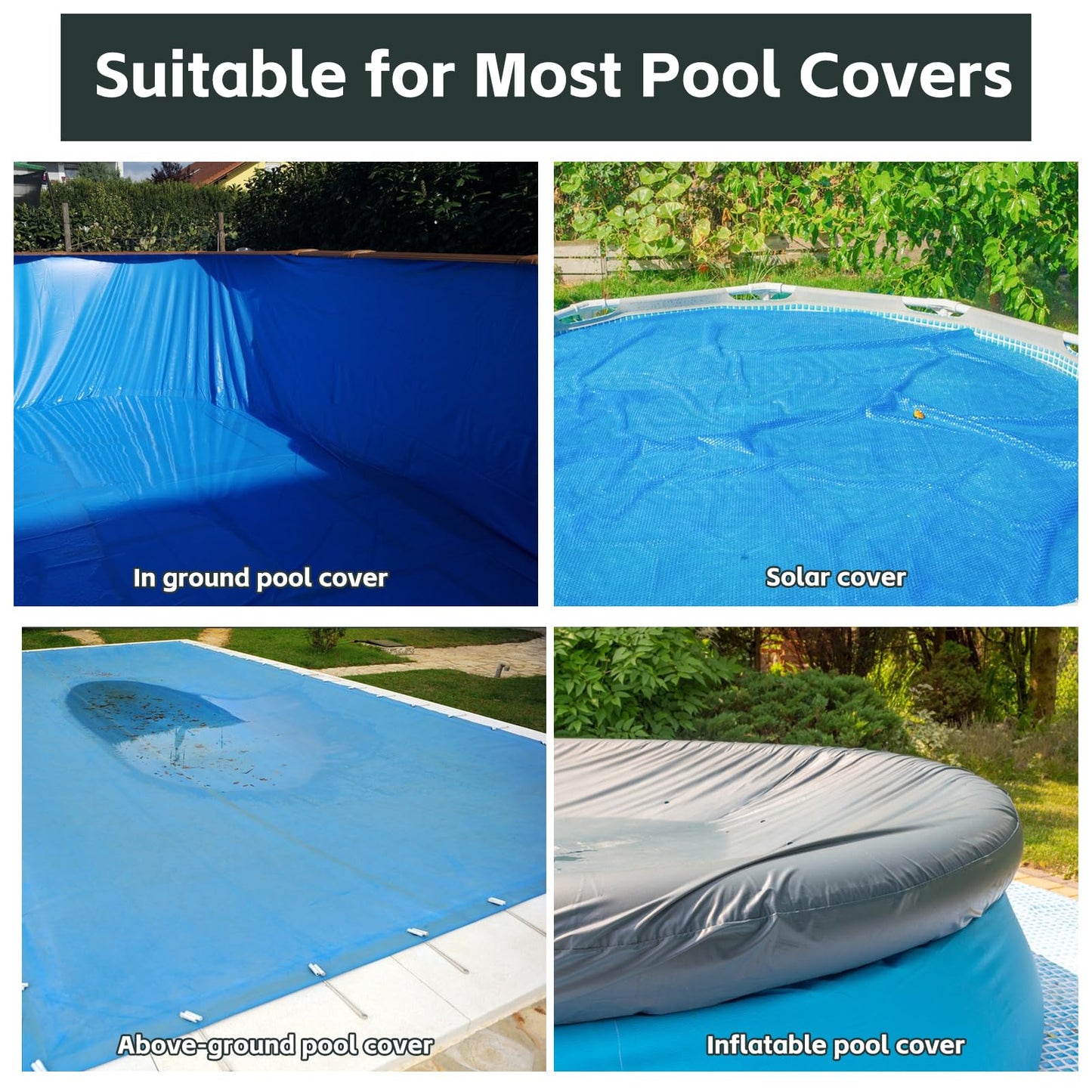 YEXEXINM Pool Safety Cover Stowaway Bag with 4 Carry Handles 48x57 Inch Waterproof Heavy-Duty Pool Cover Storage Bag Pool Cover Stowaway Bags for Winter Pool Covers & Safety Covers Packing