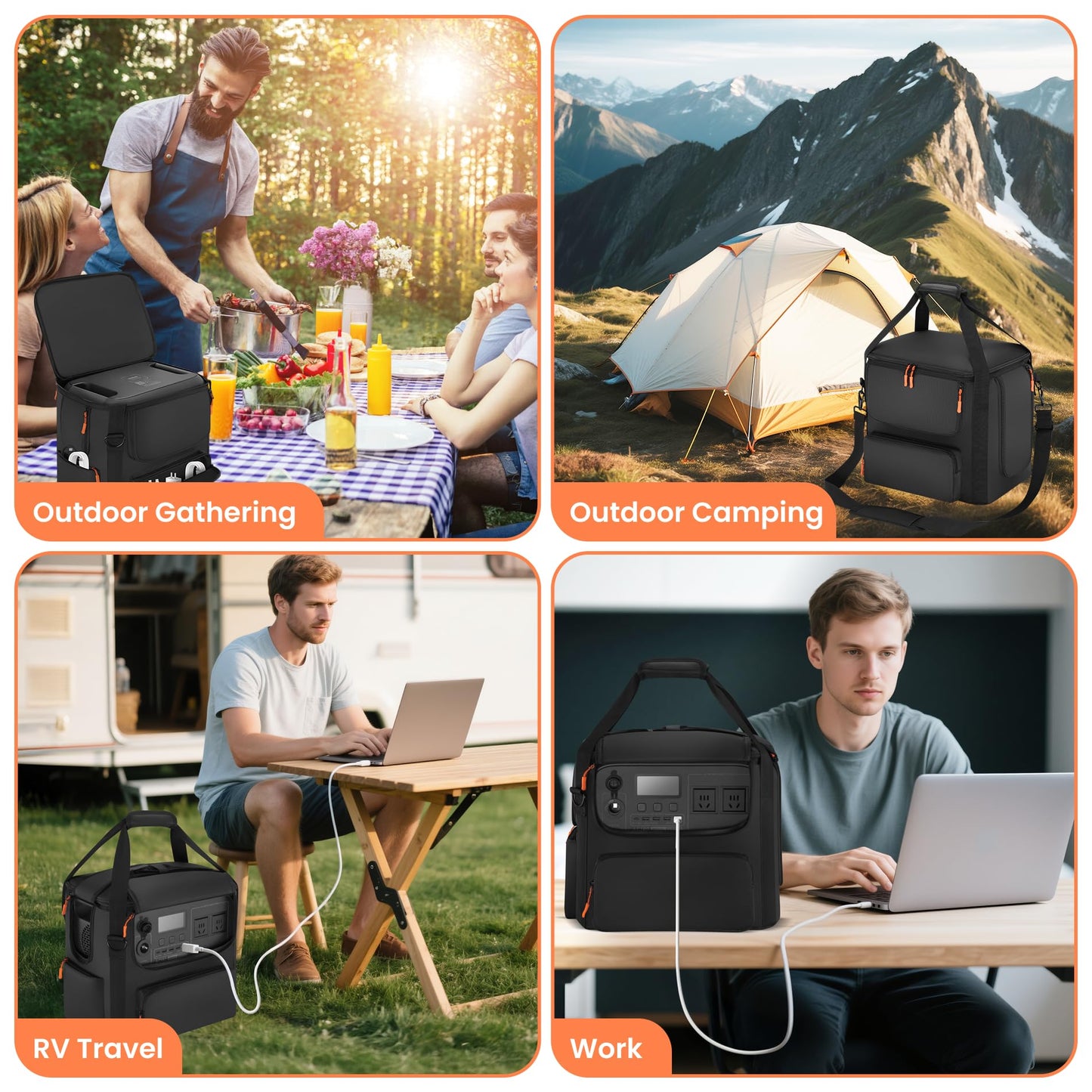 Carrying Case Compatible with BLUETTI AC180, Power Station Travel Bag Padded for AC180 with Multi-pockets, Protective Cover Storage Bag with Shoulder Strap & Handle Compatible with BLUETTI AC180