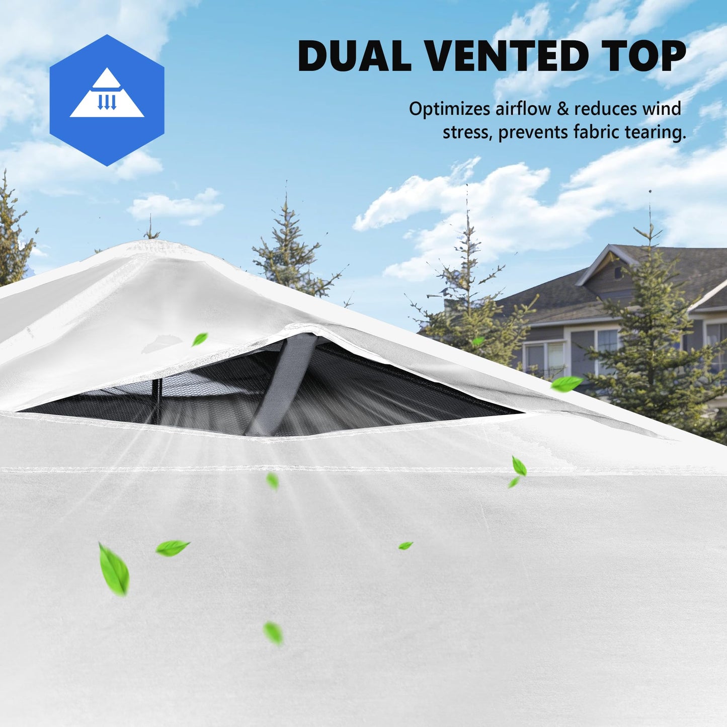 OLIXIS 10x10ft 1-Person Pop Up Canopy Tent, Heavy Duty One Push Setup Portable Outdoor Shelter for Beach Events Camping with Rolling Carry Bag, Snow White