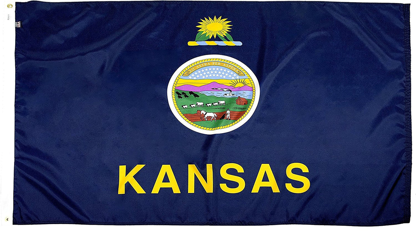 FlagSource Kansas Nylon State Flag, Made in the USA, 5x8'