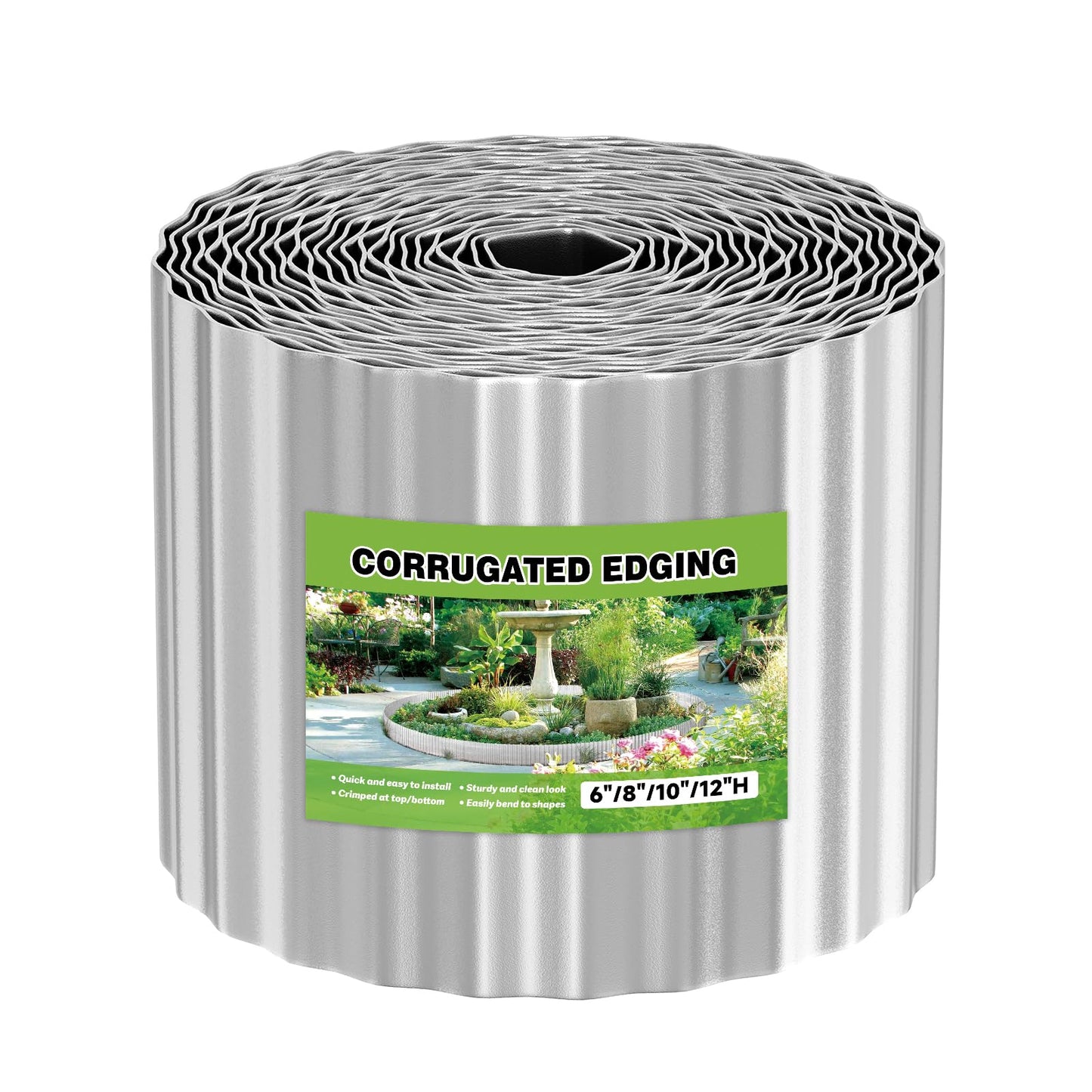 Gardenaire Corten Steel Corrugated Metal Garden Edging, 8"×50Ft Landscape Edging Border,Flexible Garden Edging Border for Perfect DIY Flower Beds,Lawn and Landscaping Borders