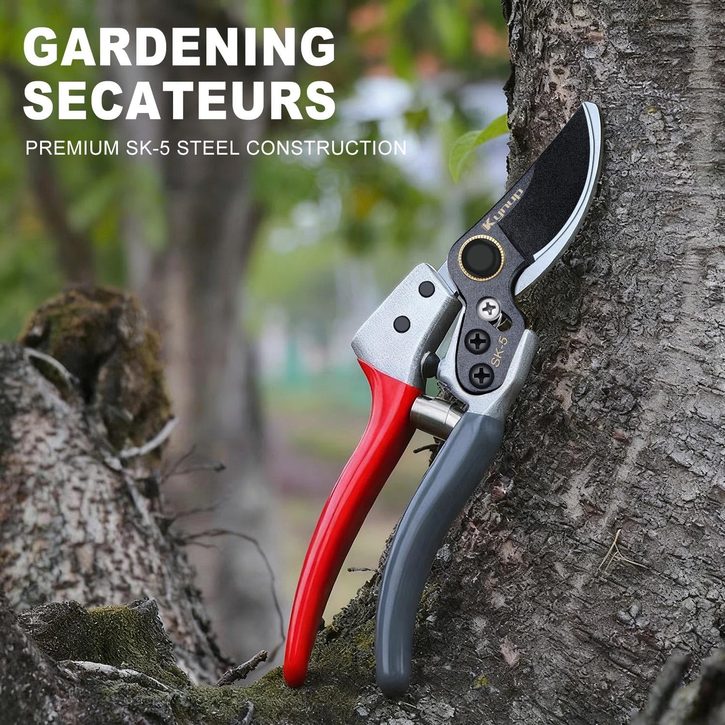 Kynup Pruning Shears, Garden Shears, Garden Clippers, Gardening Hand Tools, SK5 Steel Blade, Up to 1 Inch Cut Capacity, Safty Locked, Effortless Design, Garden Tools for Gardening, Farm