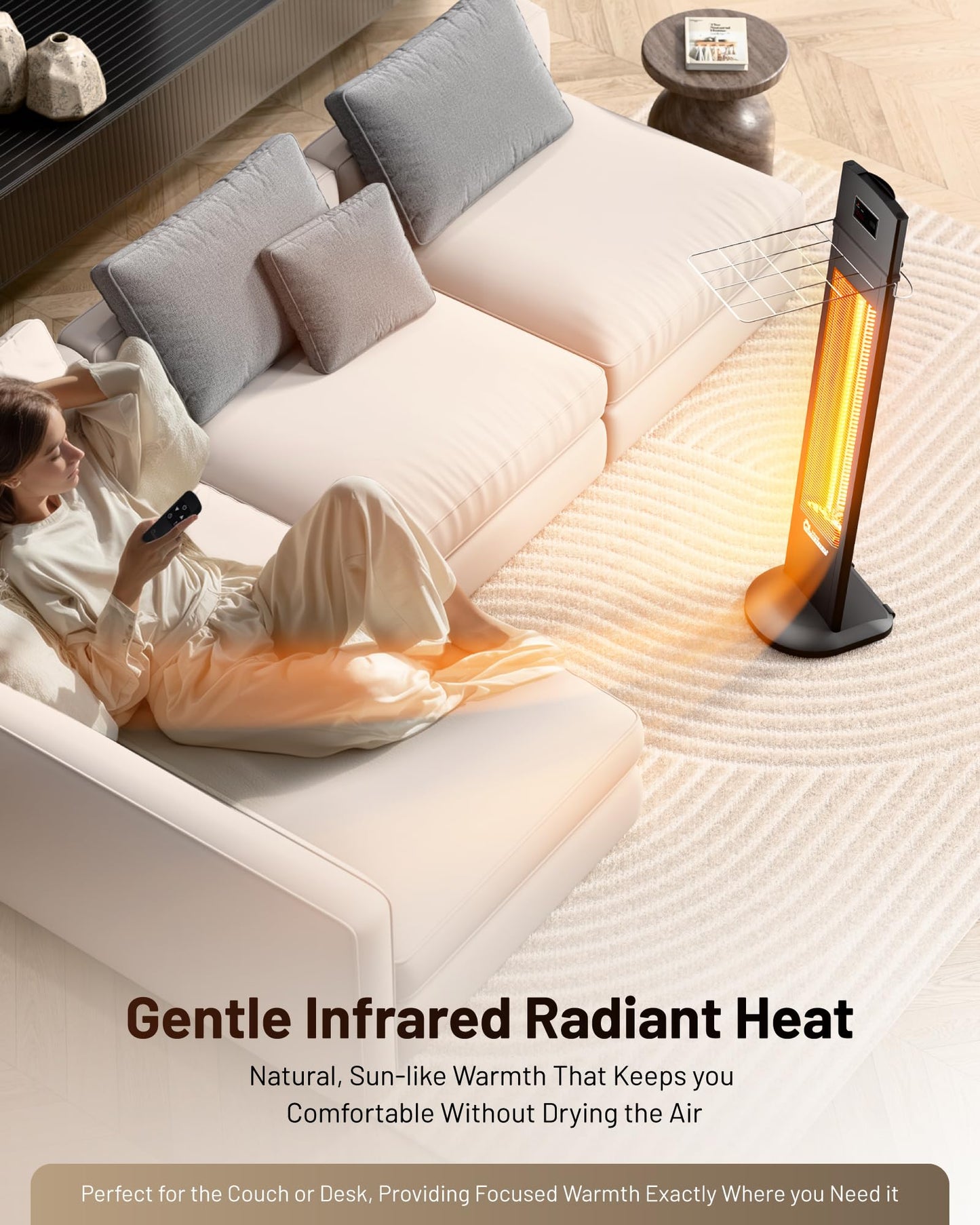 DR. INFRARED HEATER Portable Infrared Indoor and Outdoor Space Heater for Patio, Garage, Commercial & Residential With Remote Control, Space Heater (Freestanding/Ceiling/Mounting), Black