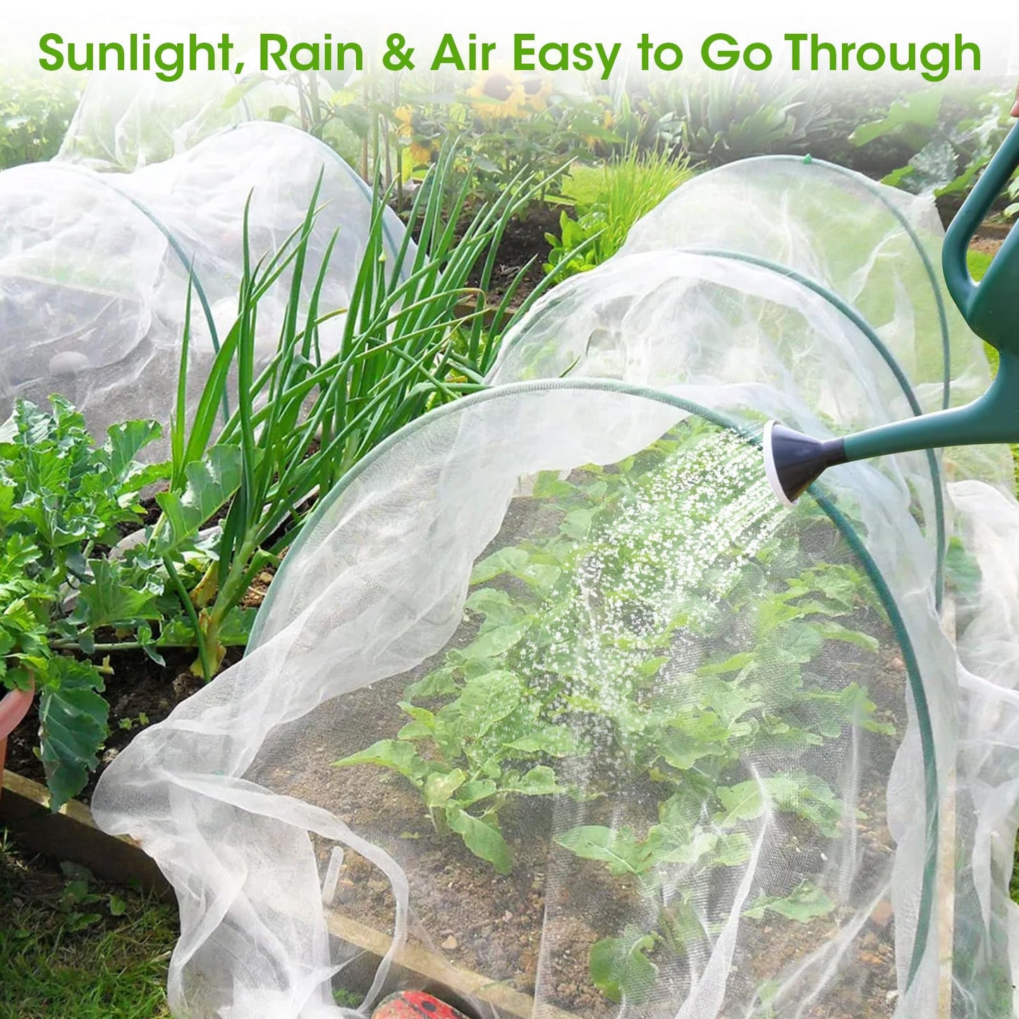 10x35Ft Garden Netting for Raised Bed, Thickened 60 Mesh Bird Netting for Garden Protection, Mesh Insect Row Covers for Plant Pest Barrier Fruits Flowers Crops Greenhouse Protect from Birds Bugs