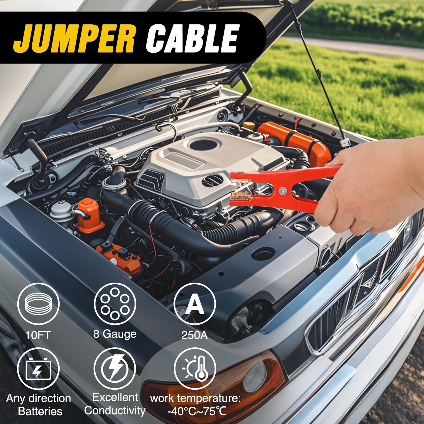 Nilight Car Emergency Kit with Jumper Cable, Tire Repair Tools Safety Assistance for Travel Camping Outdoor Cars Truck SUV RV, Roadside Essentials with Air Compressor