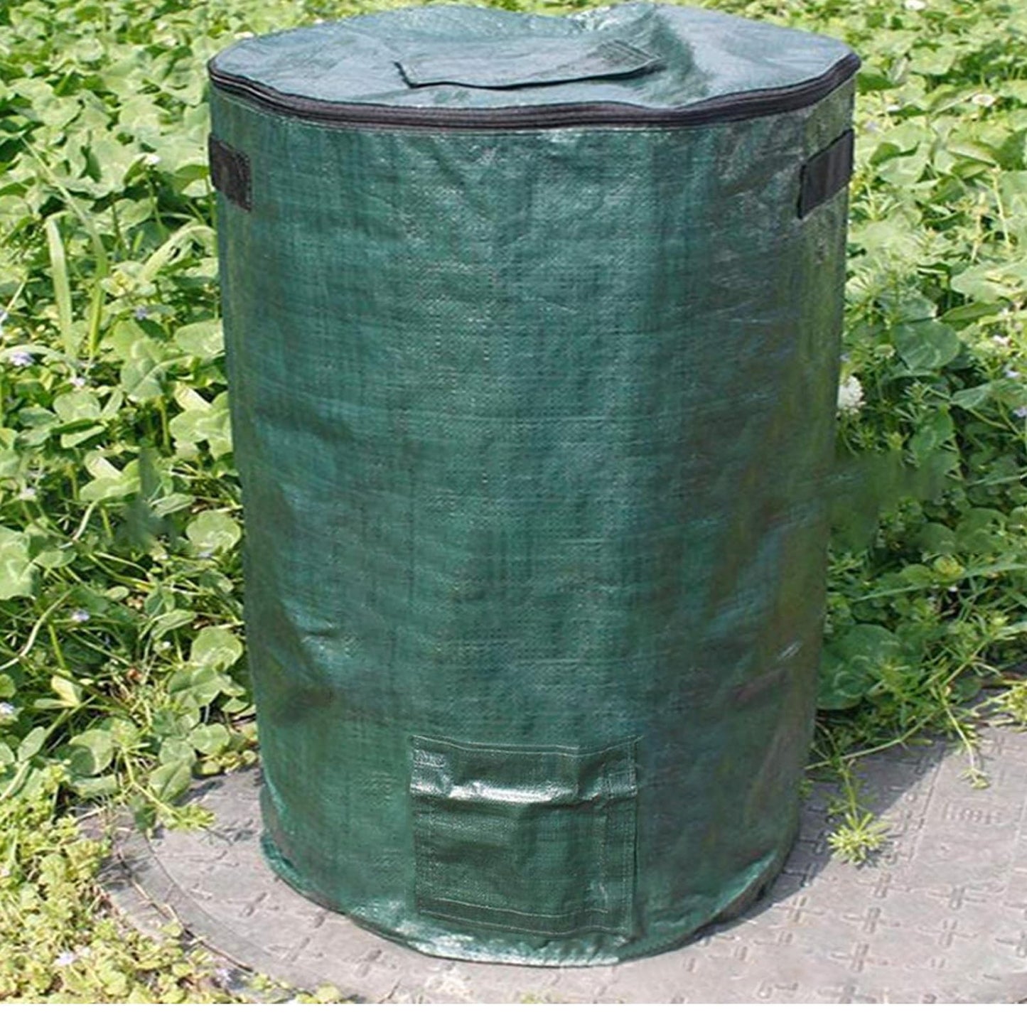 Large Compost Bin Bags,Garden Compost Bin Bags 80 Gallon(300L) Outdoor Collapsible Garden Yard Garbage Cans Fallen Leaf Bag (Green 1pc)