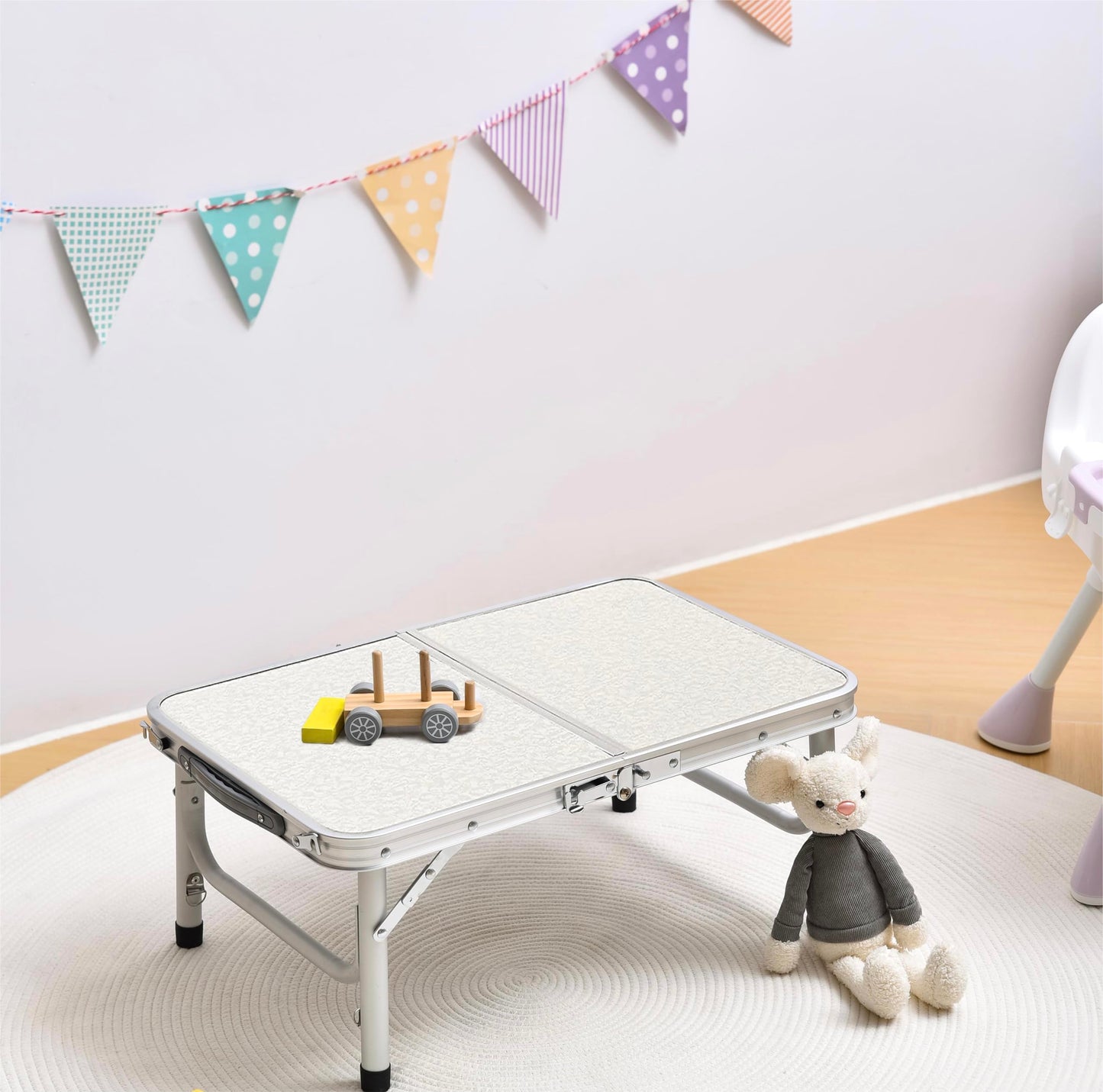 YihuiKo Folding Camping Table with Adjustable Height, 23.6" x 15.8" Portable Lightweight Tables with Aluminum Legs for Outdoor Camp, Picnic, Beach, Backyard, Tailgate Cooking, 3 Heights