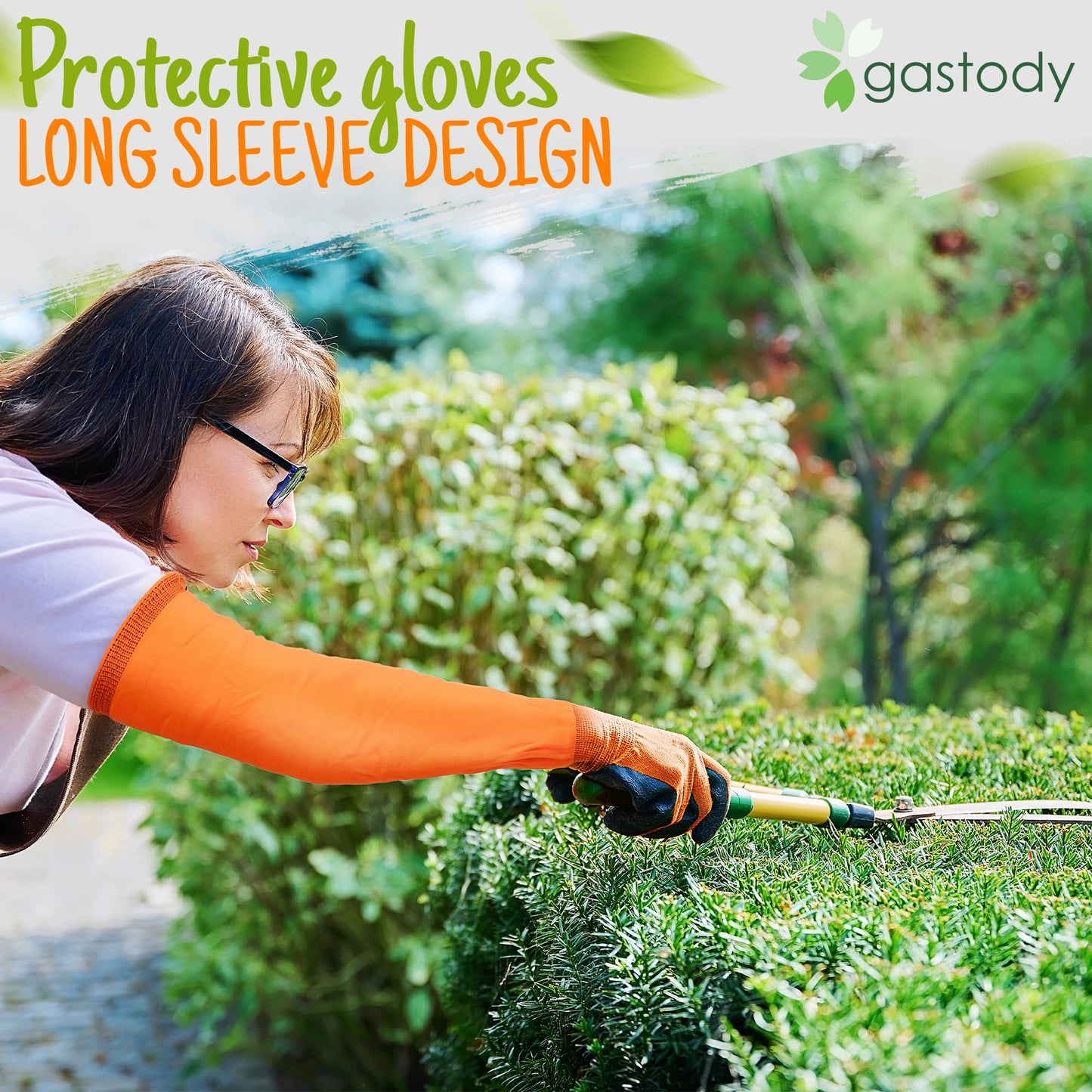 Gastody™ Long Gardening Gloves Women and Men M - Long Sleeve Garden Gloves Multipurpose Heavy Duty Outdoor and Indoor - Long Cuff Garden Gloves - Thorn Resistant Protective Work Rose Pruning Gloves