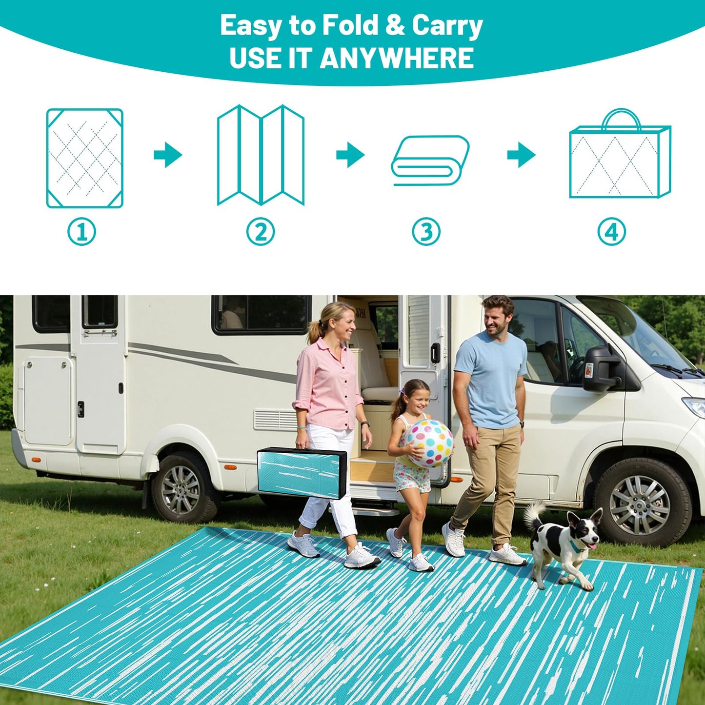 HEBE Outdoor Rug 9'x12' for Patios Clearance Waterproof Patio Mat Plastic Straw Rug Reversible RV Camping Tent Rug Outside Indoor Outdoor Area Rugs for RV,Deck,Beach,Balcony,Camper