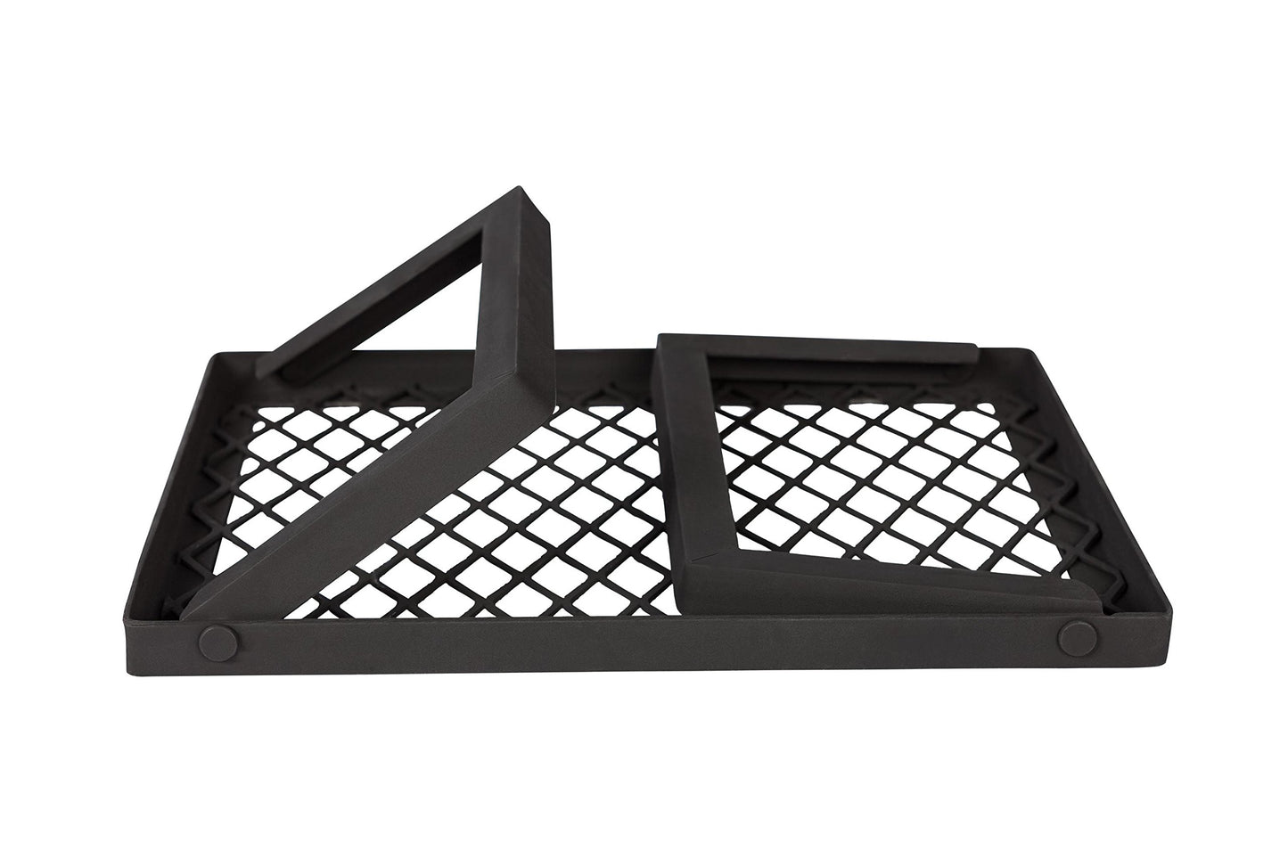 Amazon Basics Heavy-Duty Portable Camping Grill Grate for Outdoor Open Flame Cooking, Foldable, Sturdy, 15.9" x 12.2", Black