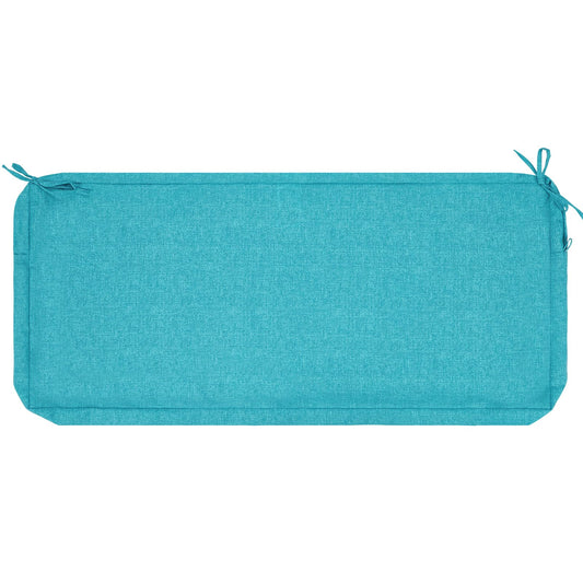 IN4 Care Outdoor Bench Cushion Cover for Patio Furniture,45x18x3 Inch, Water Resistant Swing/Loveseat Cushion Slipcover with Ties for Balcony Porch Garden (Replacement Cover Only), Aqua Blue
