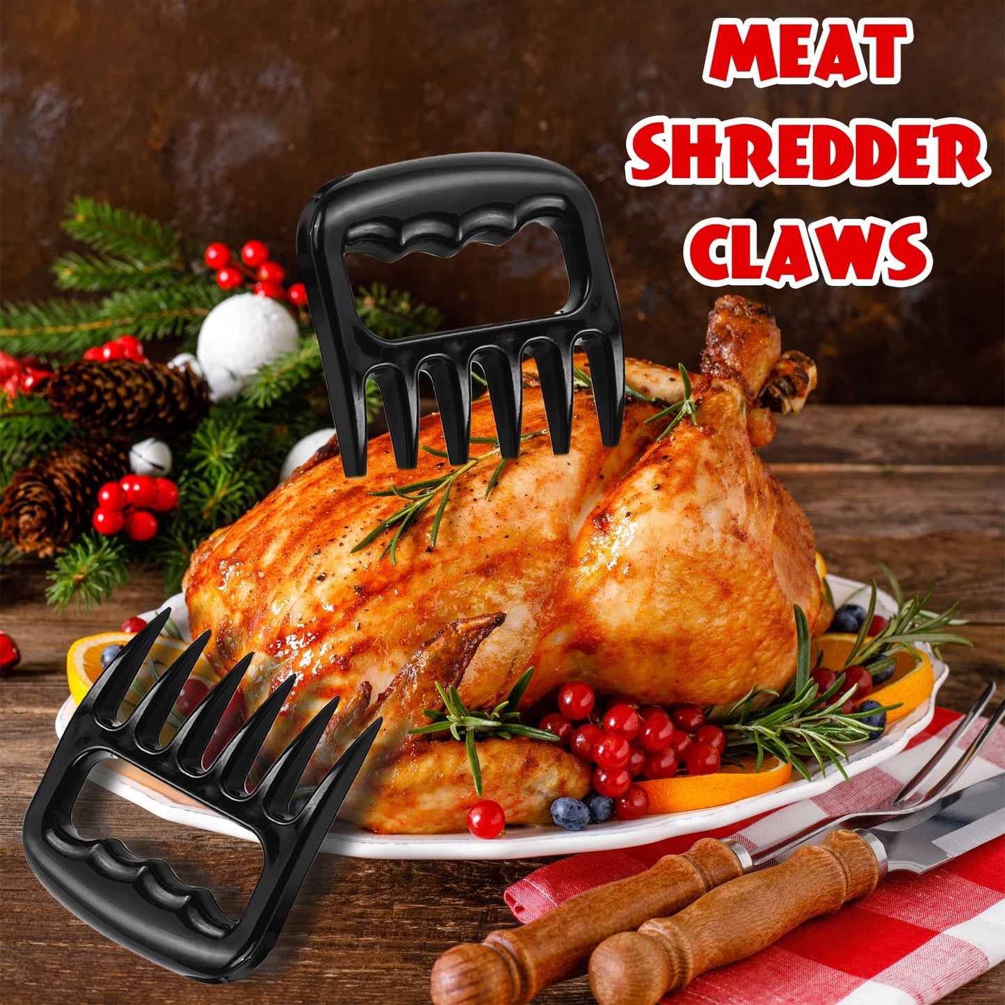 ROMANTICIST 27pcs Heavy Duty Grilling Gifts for Men Dad Fathers Day, Extra Thick BBQ Accessories Tools Set, Stainless Steel Grill Utensils Kit with Meat Claws,Canvas Bag for Outdoor Camping Brown