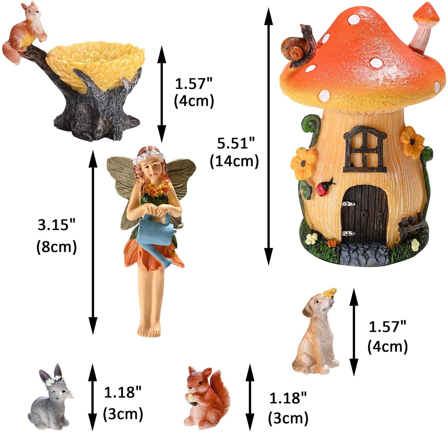Sparkle Race Fairy Garden Accessories Kit with Miniature Figurines, Fairy Village Kit for Kids, Gnomes Garden Decorations, Outdoor & Indoor Ornaments