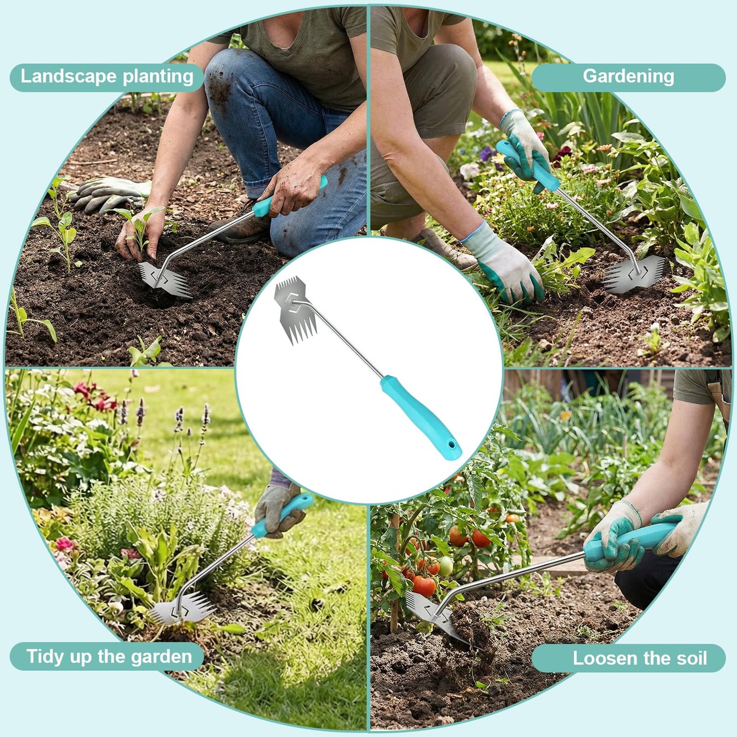 JRKJQBV Garden Weed Tool,2026 Portable Gardening Tools,Adopting Ergonomic Handle Design,Stainless Steel Weeding Tools,Hand Weeder Tool Suitable for Farm Planting,Gardening