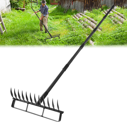Garden Hoe Stirrup Hoe Weeding Tools, 2-in-1 Garden Hoe for Weeding with 76.8" Adjustable Handle, Heavy Duty Gardening Tools with 12 Tines for Weeding, Loosening, Digging and Cultivation