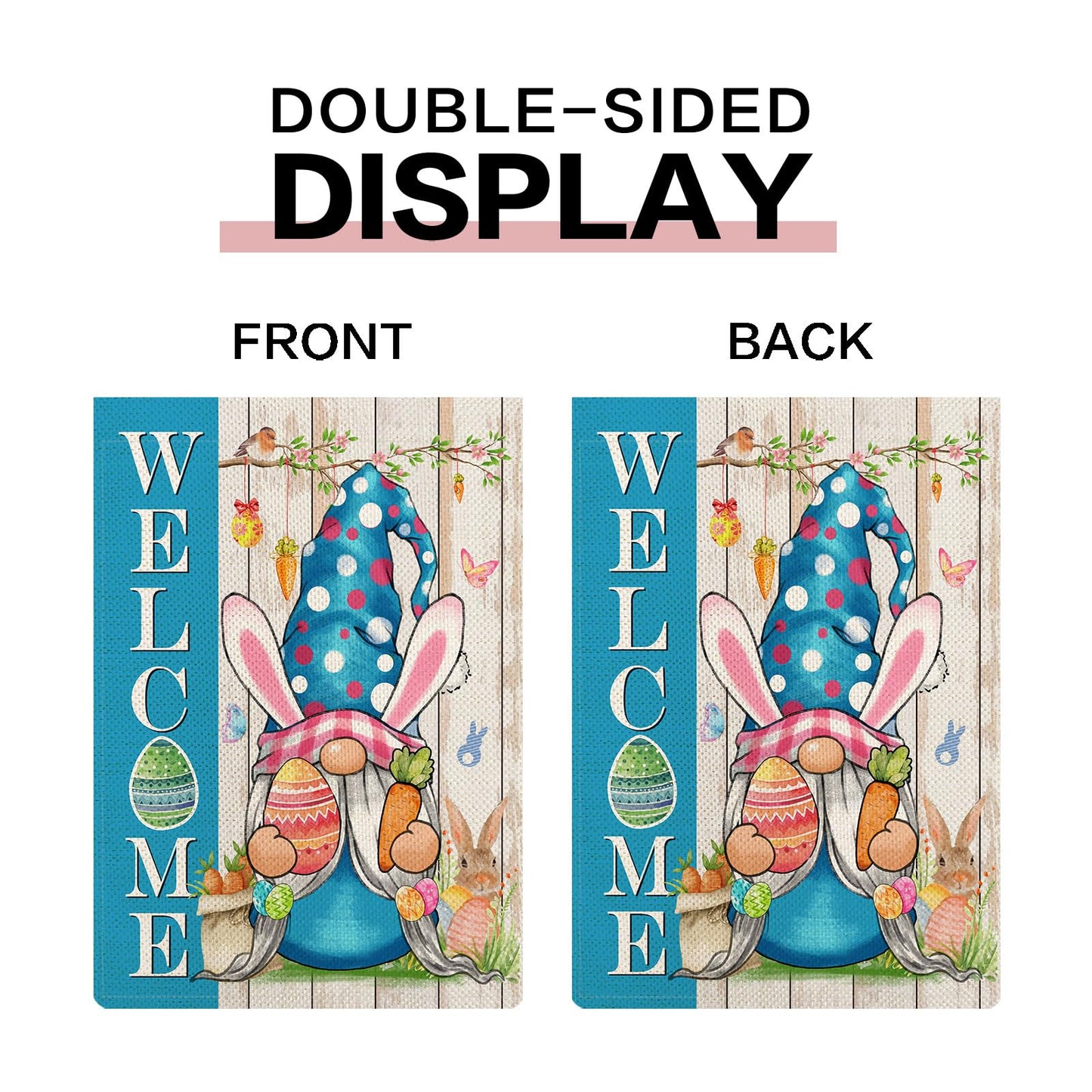 YOVOYOA Gnome Garden Flags for Outside Set of 12, Welcome Seasonal Garden Flags 12x18 Double Sided, Gnomes Holiday Lawn Flags, Gnome Winter Spring Outdoor Garden Flag for Yard Farmhouse Decor