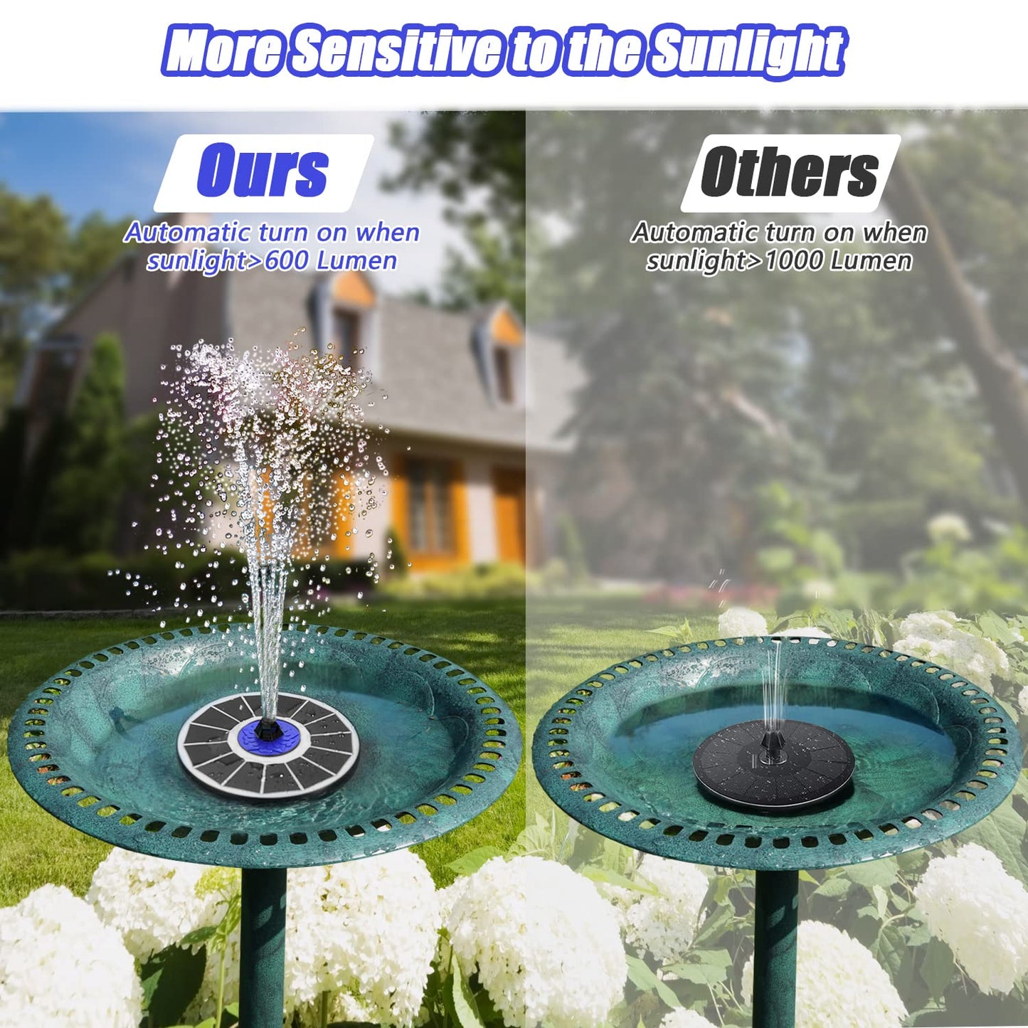 SZMP Solar Fountain Upgrade, 3.5W Solar Powered Bird Bath Fountains with Flower, Outdoor Water Feature Solar Pump with 7-in-1 Nozzles, 4 Fixed Pipes for Humingbirds, Garden, Pool, Pond, and Fish Tank