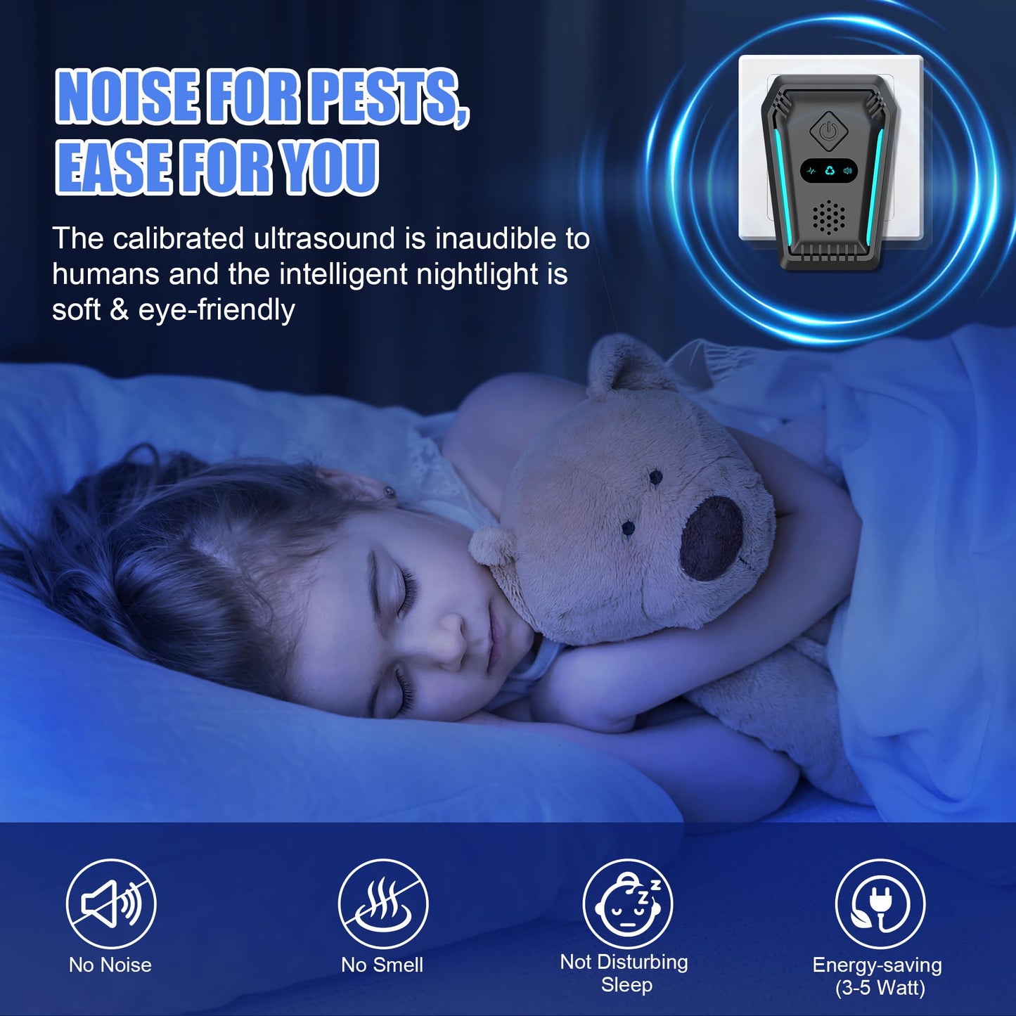 (2026 Upgraded) Ultrasonic Rodent & Pest Indoor Repeller - Stronger Driving Force, Repellent for Mouse, Rats, Roaches, Ants, Spiders & Bugs | Plug-in Control, 3 Mode Switching (6 Pack)