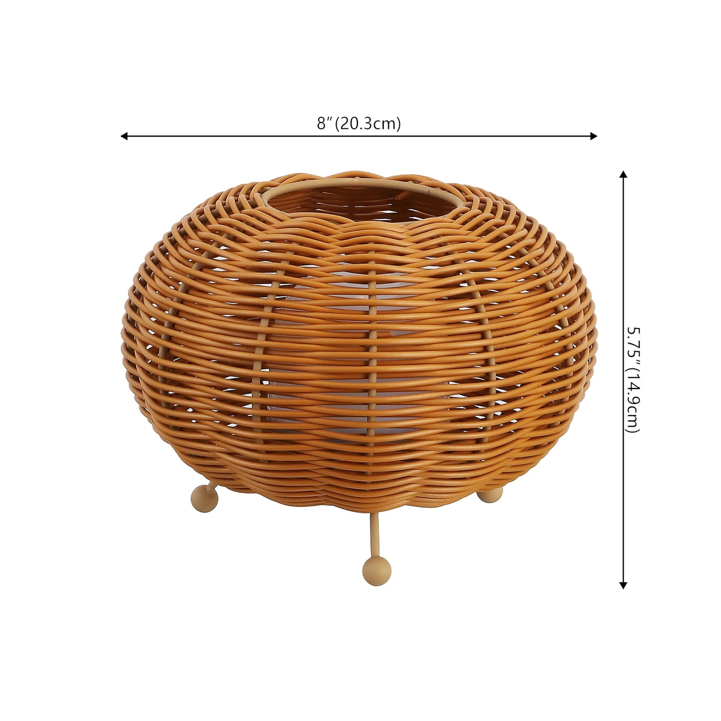 JONATHAN Y 5.75" Light Brown Modern Bohemian Indoor/Outdoor Faux Rattan Lantern Table Lamp Set of 2, Rechargeable Cordless Dimmable Integrated LED for Deck, Patio, Porch JYL7156A-SET2