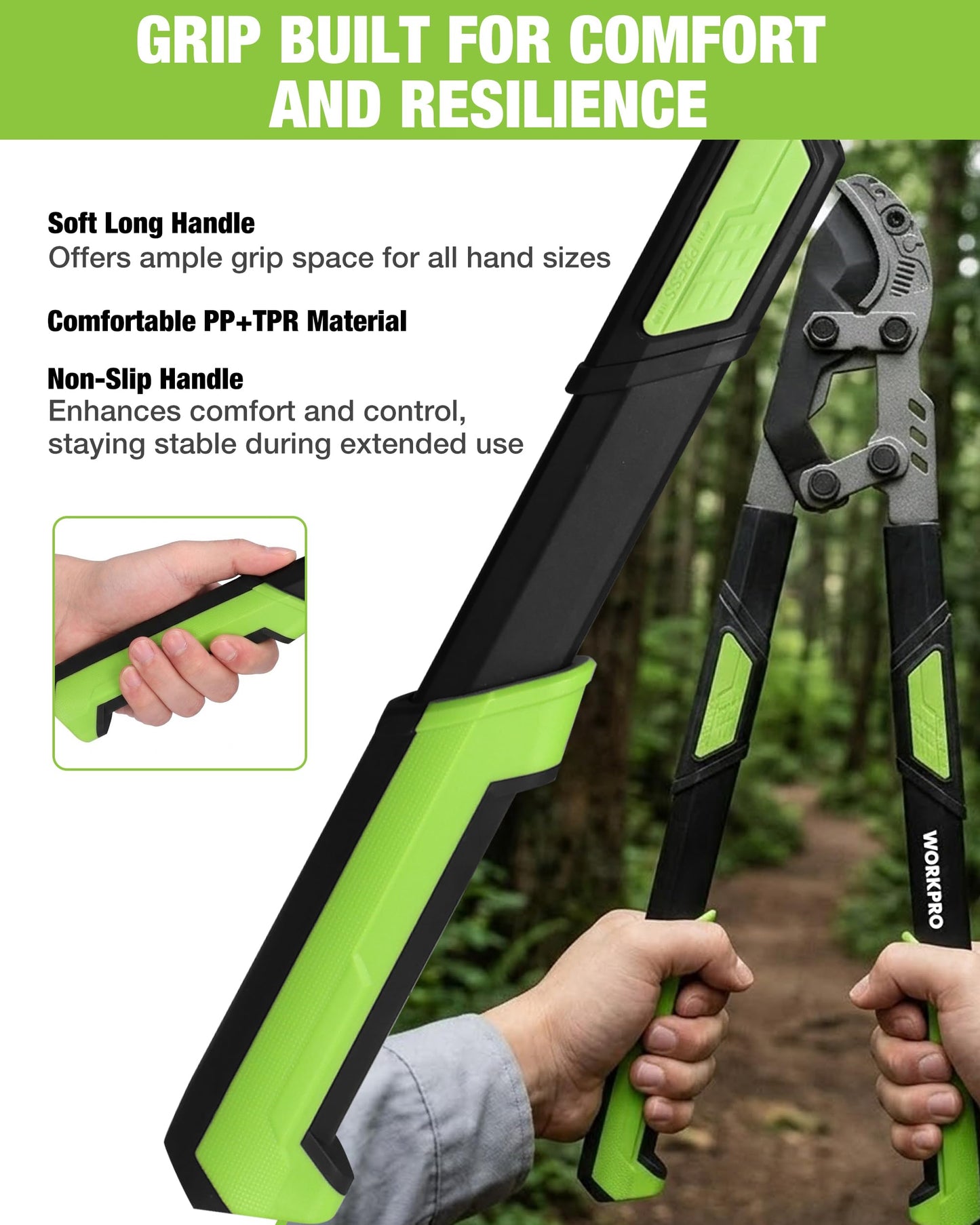 WORKPRO 26"-33" Extendable Anvil Lopper, Heavy Duty Tree Trimmer with 2 Inch Cutting Capacity, Branch Cutter with Compound Action, Garden Lopper with Telescopic Handles for Garden Farm Orchard