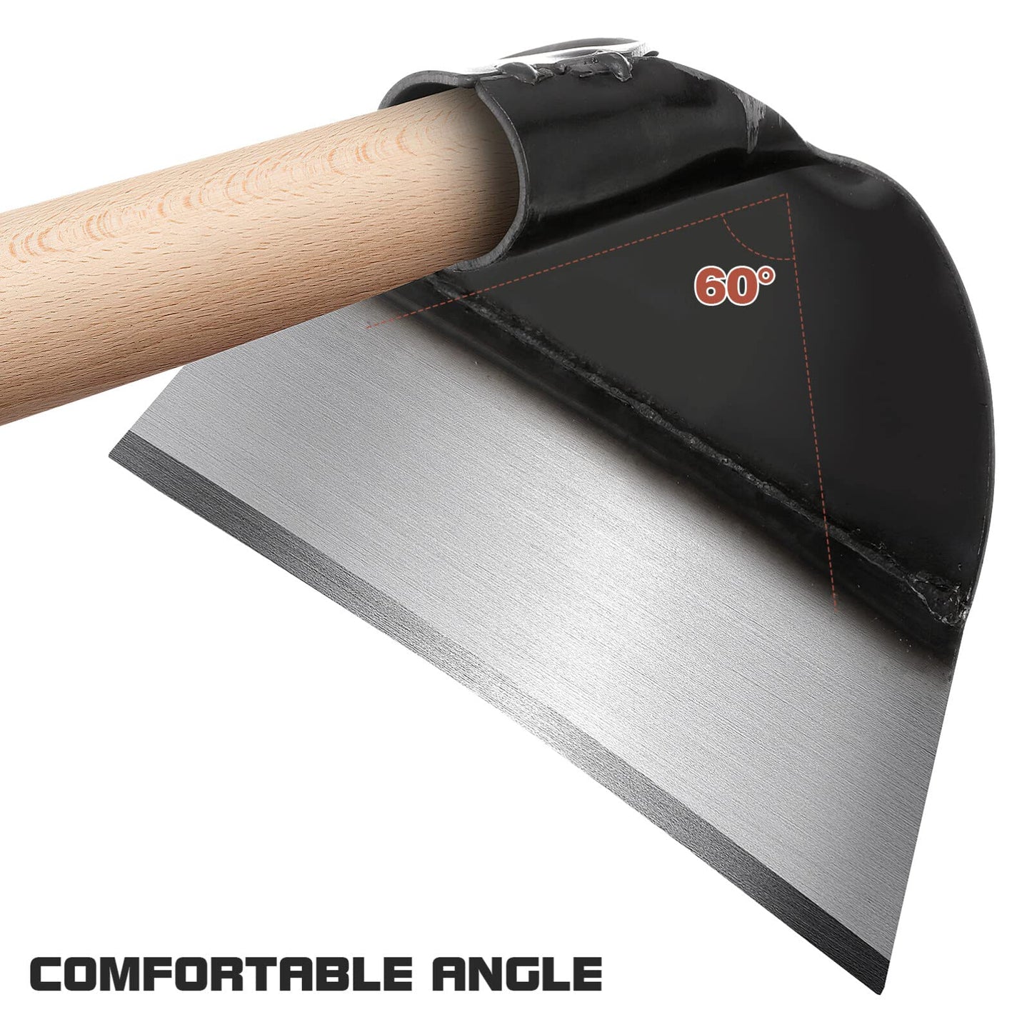 YARNOW Steel Garden Hoe Head Replacement for Weeding Digging Loosening Soil Heavy Duty Hand Hoe Garden Tool Accessory 9.25 X 5.90 X 4.33 Inch Without Handle
