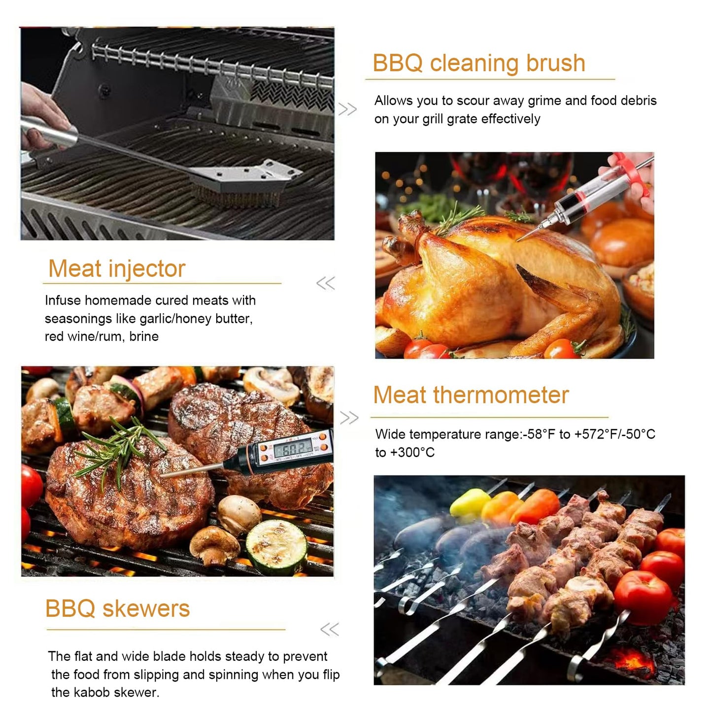 30PCS Portable Grilling Accessories Kit,BBQ Accessories Set with Storage Bag,Stainless Steel Barbecue Tool Set with Apron, for Outdoor,Camping,Backyard Grill Accessories Sets,Man Best Barbecue Gift