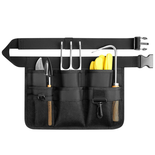 WINHUNT Garden Apron for Women, Adjustable Tool Belt with 8 Pockets - Heavy Duty Oxford Work Belt for Gardening, Construction (Black)