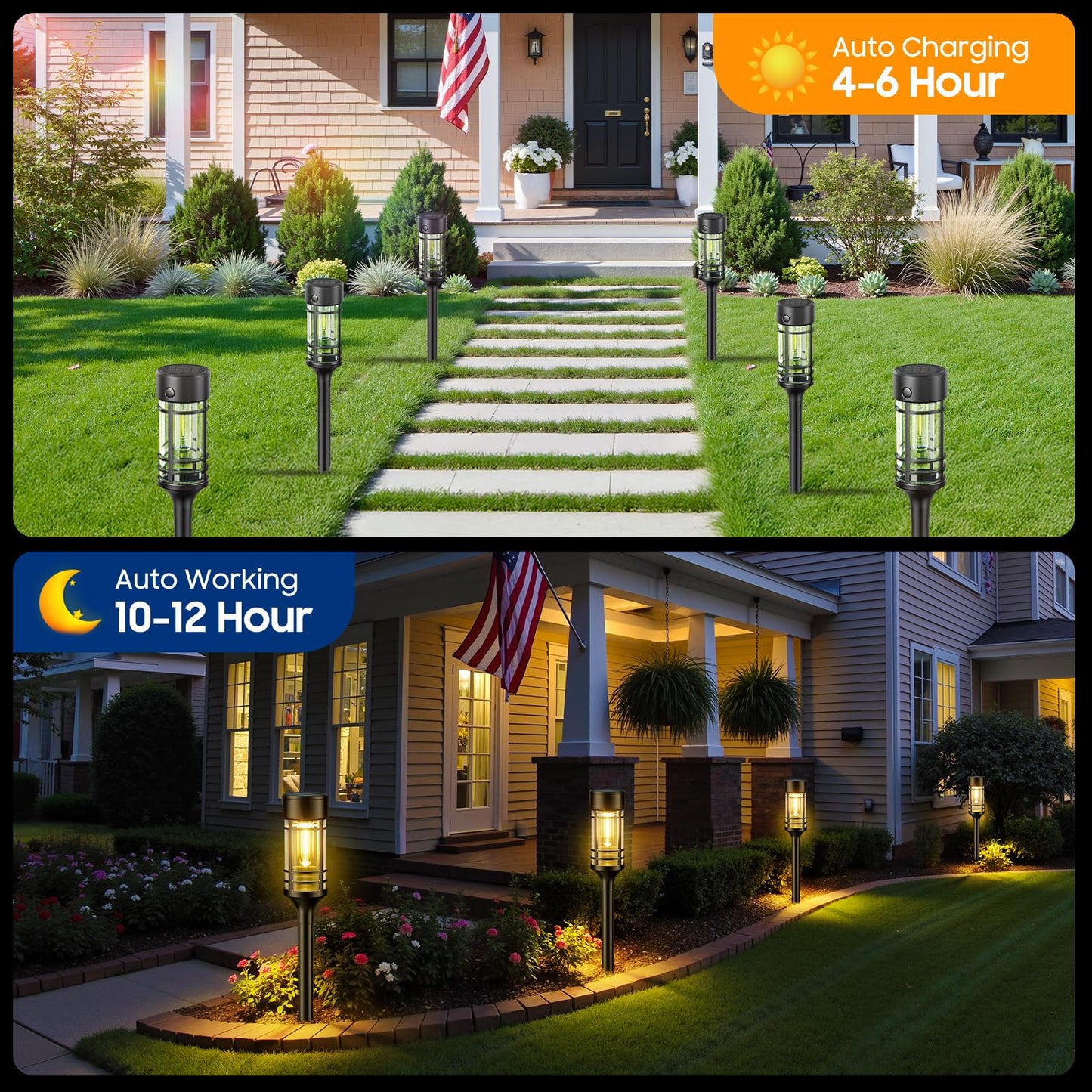 LETMY 12 Pack Solar Pathway Lights Outdoor, Solar Lights Outdoor Waterproof IP65, Bright Solar Garden Lights Outdoor, Auto On/Off Outdoor Solar Lights for Yard Walkway Driveway Landscape Garden Decor