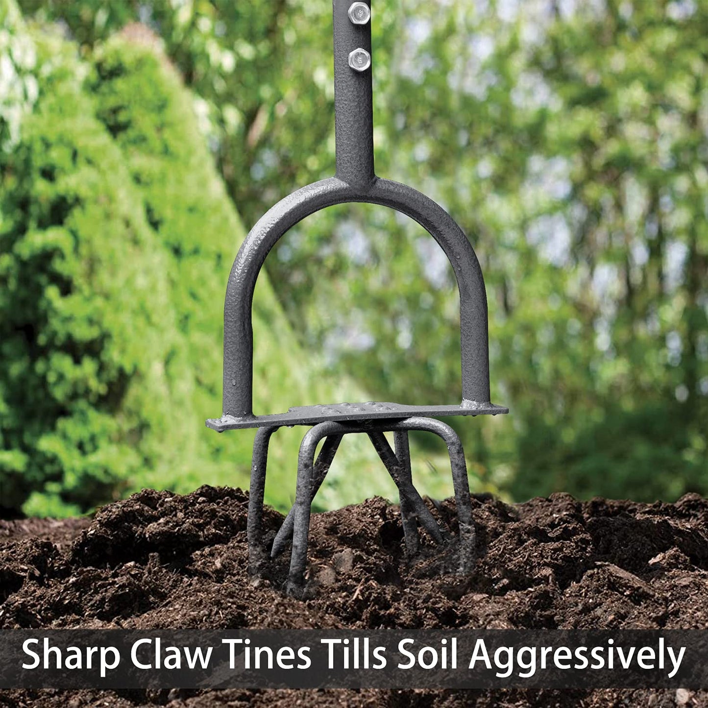 Jardineer Hand Tiller for Gardening, Manual Twist Tiller Cultivator, Heavy Duty Garden Claw, Soil Loosener & Lawn Aerator for Soil Mixing, Garden, Flower Box and Raised Bed
