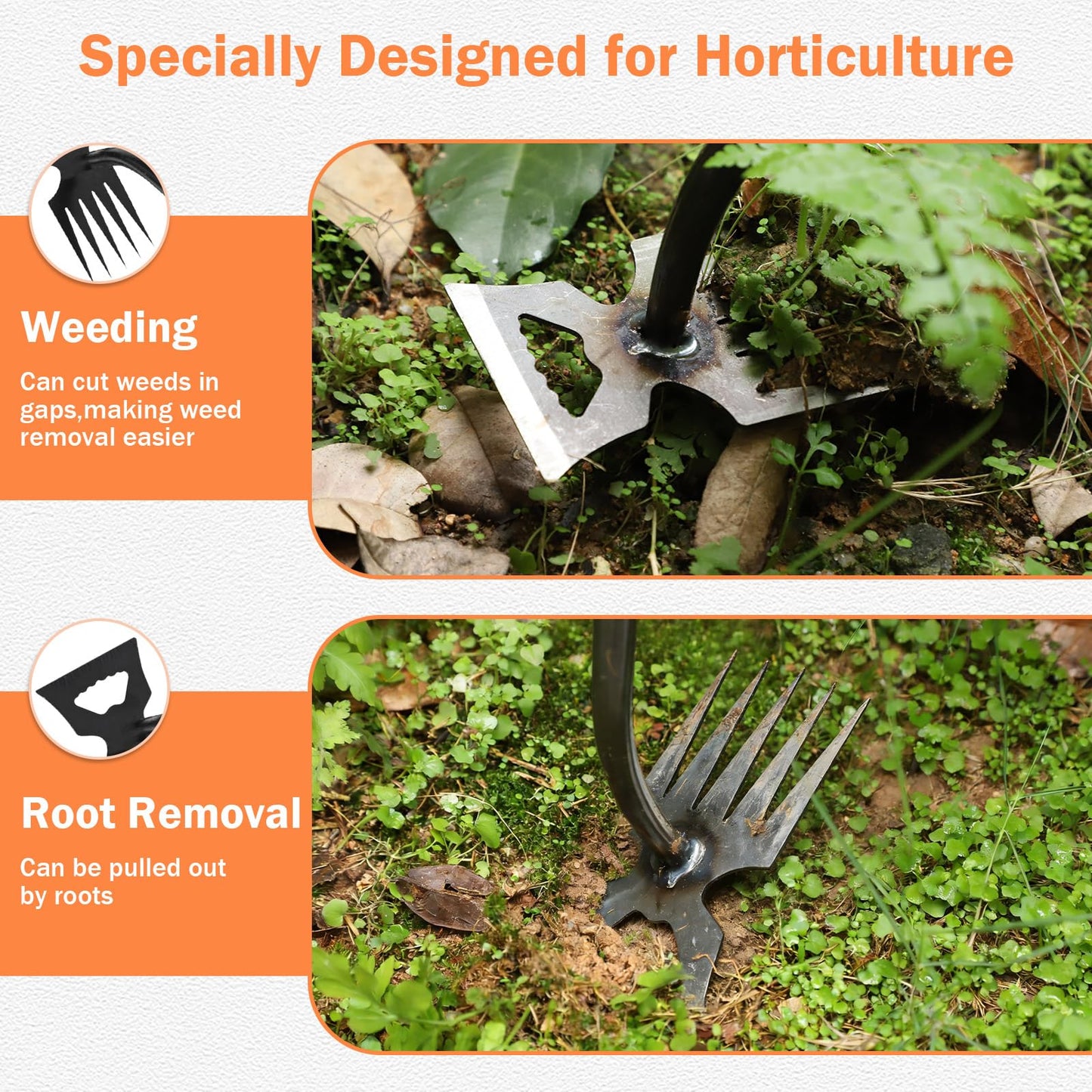 Weed Puller Tool, 2026 New Garden Weeder Tool, Hand Weeder Tool, Stainless Steel Gardening Weed Puller, 5 Teeth Dual Purpose with Rubber Handle, for Yard