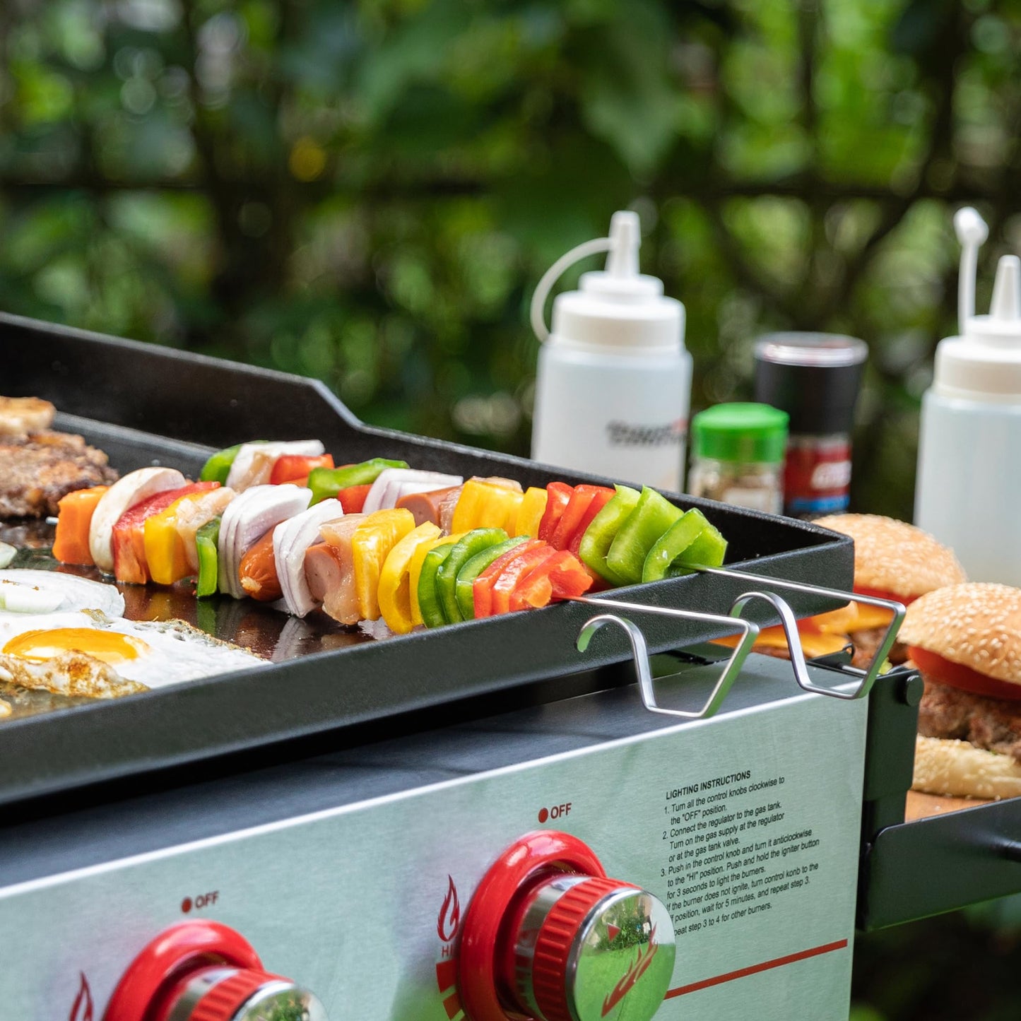 Royal Gourmet TS1601 12-Piece Kebab Skewers for Grilling, 13 Inch Stainless Steel Reusable BBQ Skewers, Includes Storage Pouch, Silver