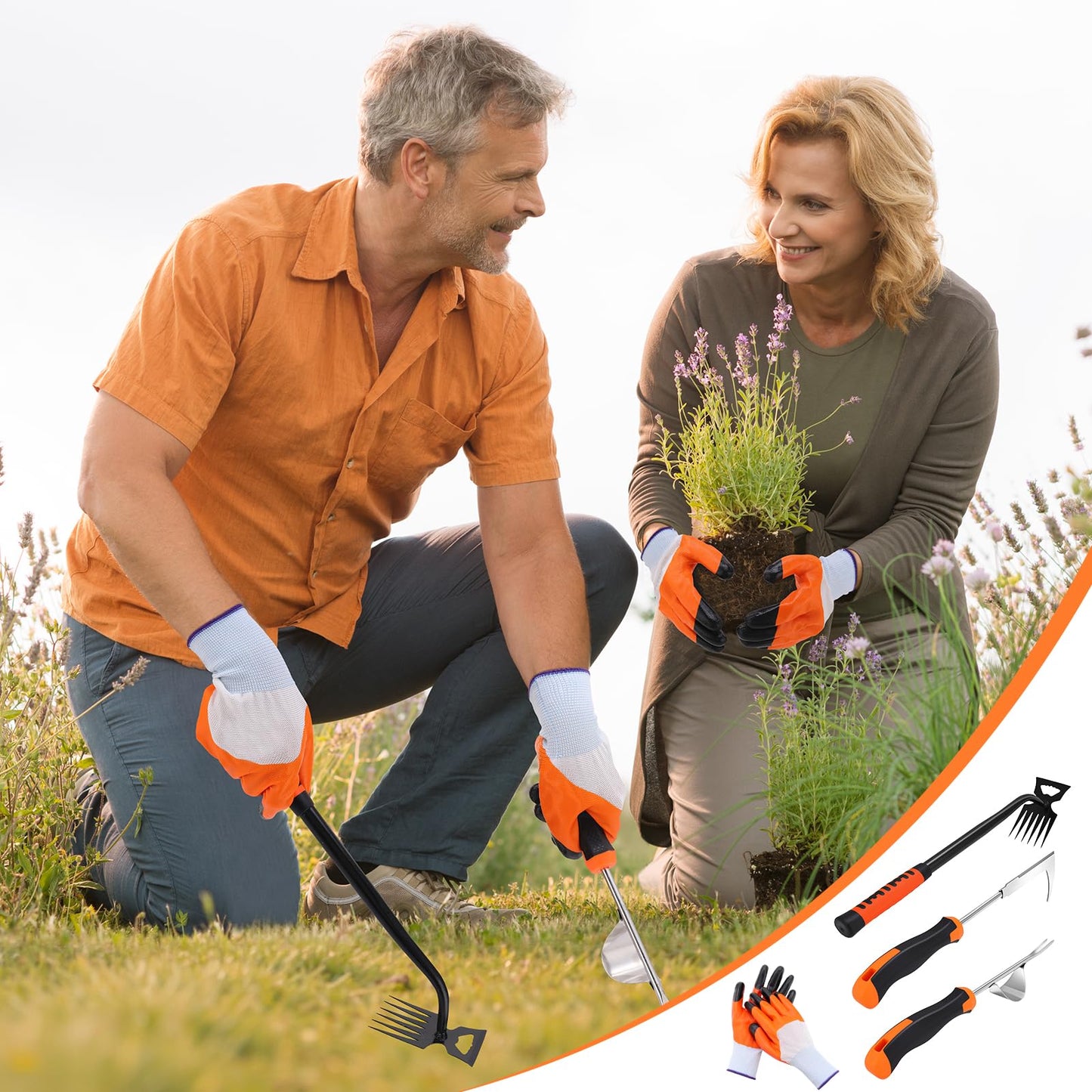 Hoemwarm Weed Puller Tool, Manual Portable Stainless Steel Weeder Puller Tool, Crack Weed Remover Gardening Tools for Garden Farm Backyard