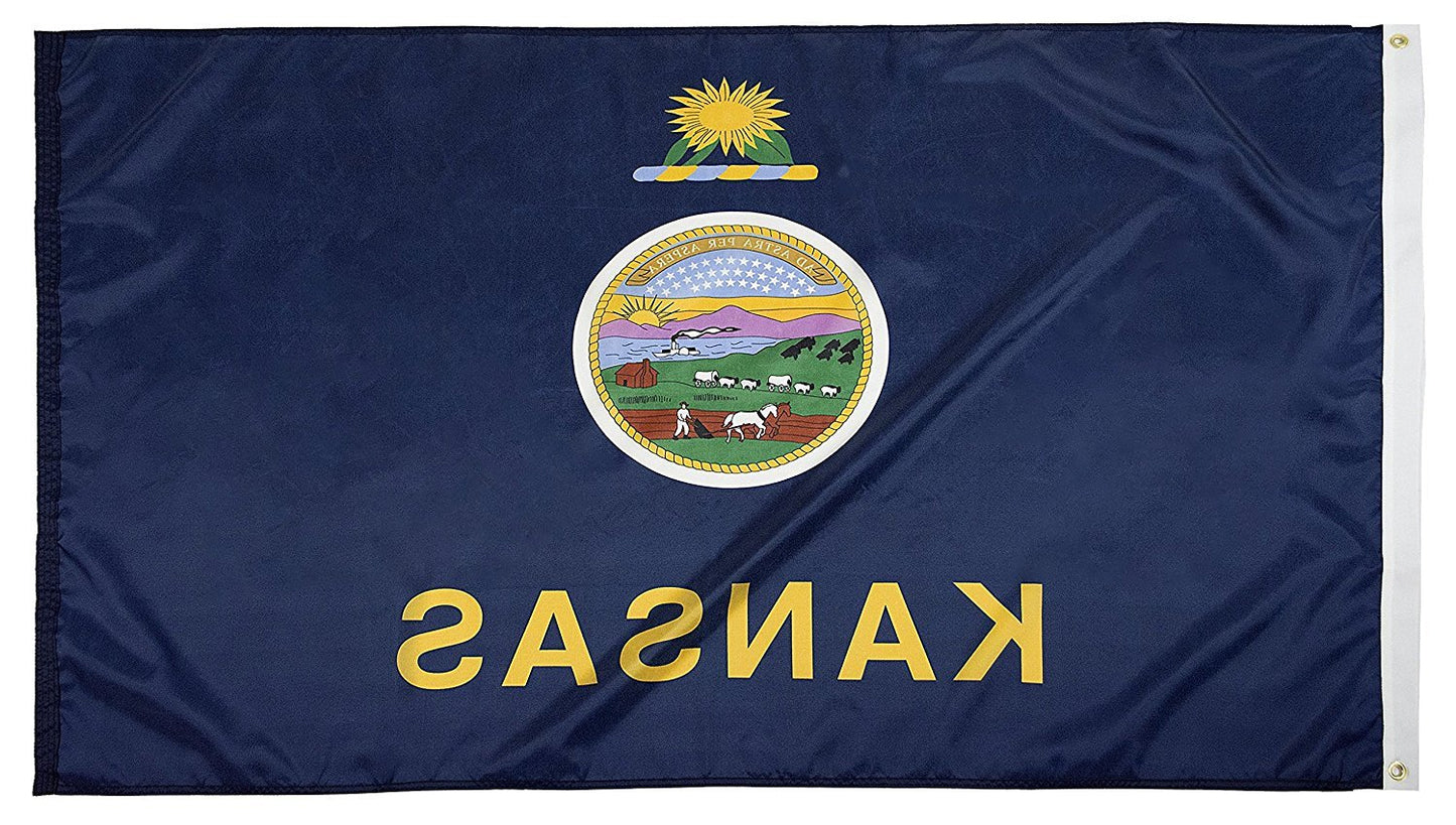 FlagSource Kansas Nylon State Flag, Made in the USA, 5x8'