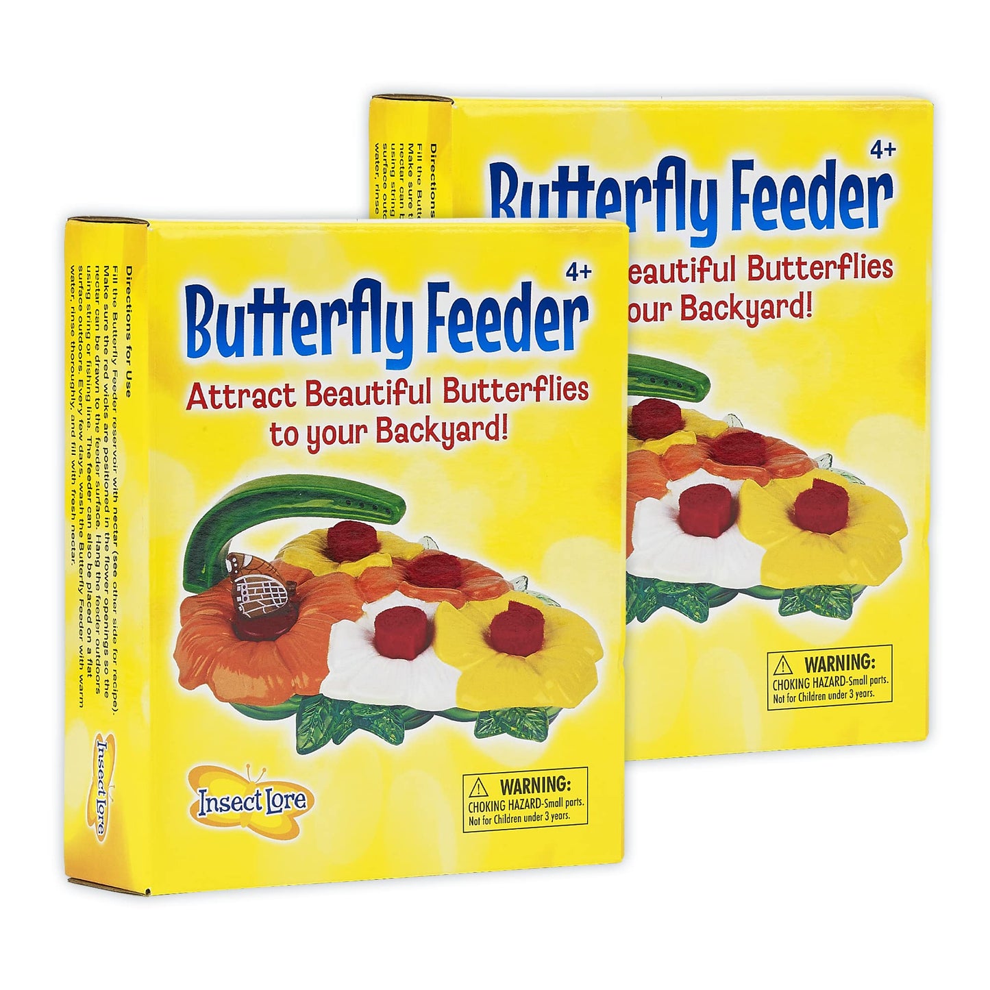 Deluxe Butterfly Feeder (Set of 2) – Outdoor Feeder – 4 Nectar Feeding Stations – Colorful Flowers Attract Butterflies to Your Garden
