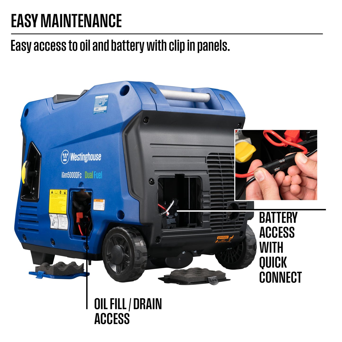 Westinghouse 5000 Peak Watt Super Quiet Dual Fuel Portable Inverter Generator, Remote Electric Start, Gas & Propane Powered, RV Ready, CO Sensor, Parallel Capable