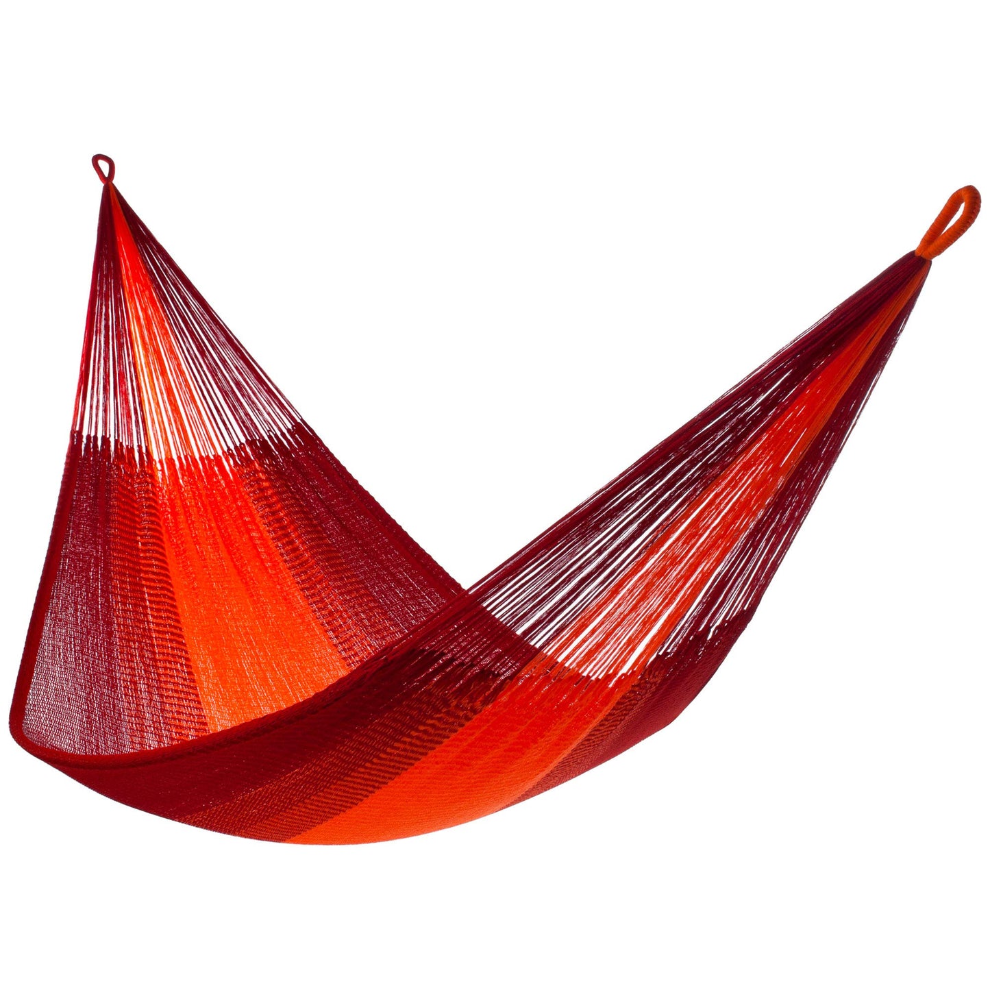 Handwoven Hammock by Yellow Leaf Hammocks - Double Size, Fits 1-2 PPL, 400lb max - Weathersafe, Super Strong, Easy to Hang, Ultra Soft, Artisan Made - Color: Red - Orange