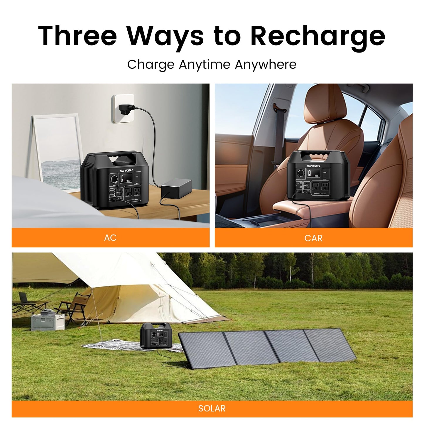 SinKeu Portable Power Station 80000mAh, 256Wh LiFePO4 Battery Backup,300W AC Outlets, Solar Generator for Hurricane Emergency Outdoor Camping RVs Home