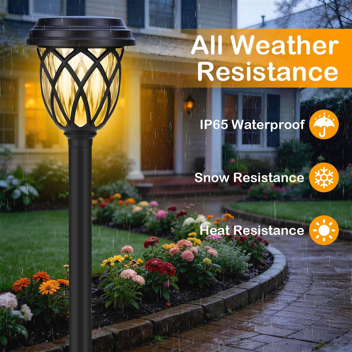 ruhotili Solar Lights Outdoor 12 Pack Solar Garden Lights Waterproof IP65 Solar Landscape Lights Solar Pathway Lights for Patio, Yard, Driveway Decoration (Warm White