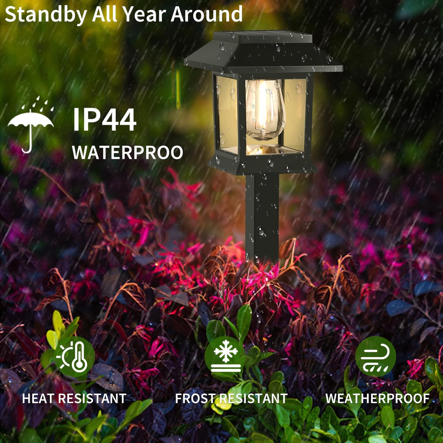 Greluna Solar Lights Outdoor,12 Pack 3000K Waterproof Auto On/Off Solar Pathway Lights for Your Garden, Landscape, Path, Yard, Patio, Driveway,Walkway Decor